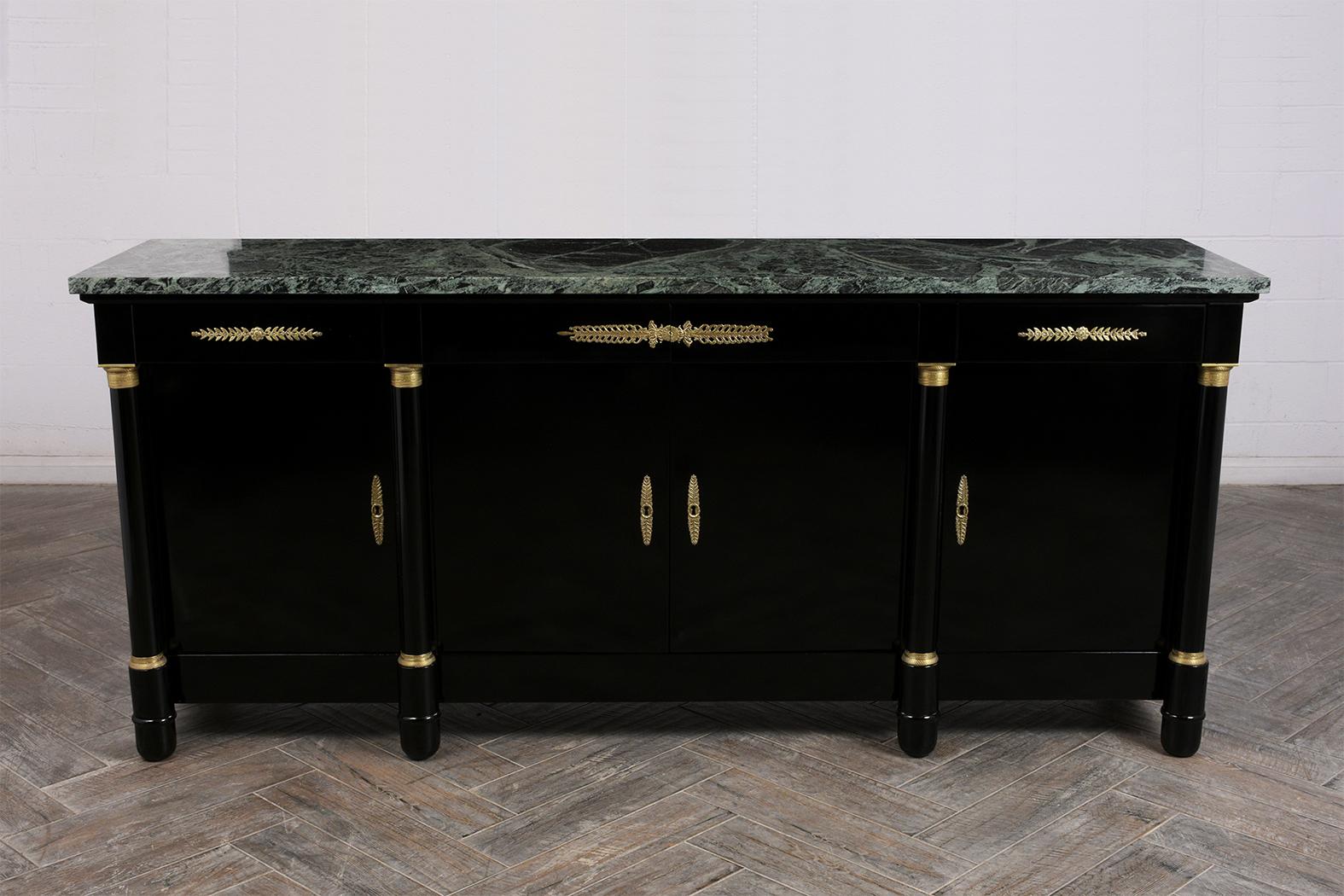 French 1950s Janses Style Black Empire Style Credenza In Good Condition In Los Angeles, CA