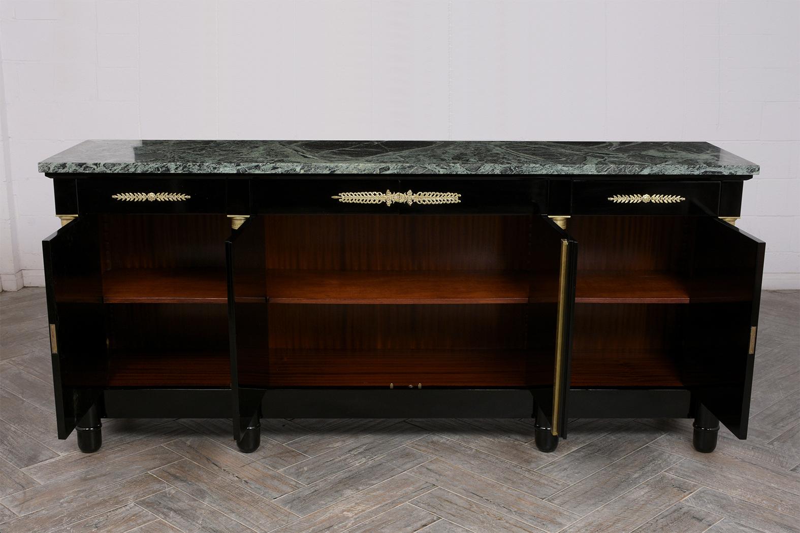 Late 20th Century French 1950s Janses Style Black Empire Style Credenza