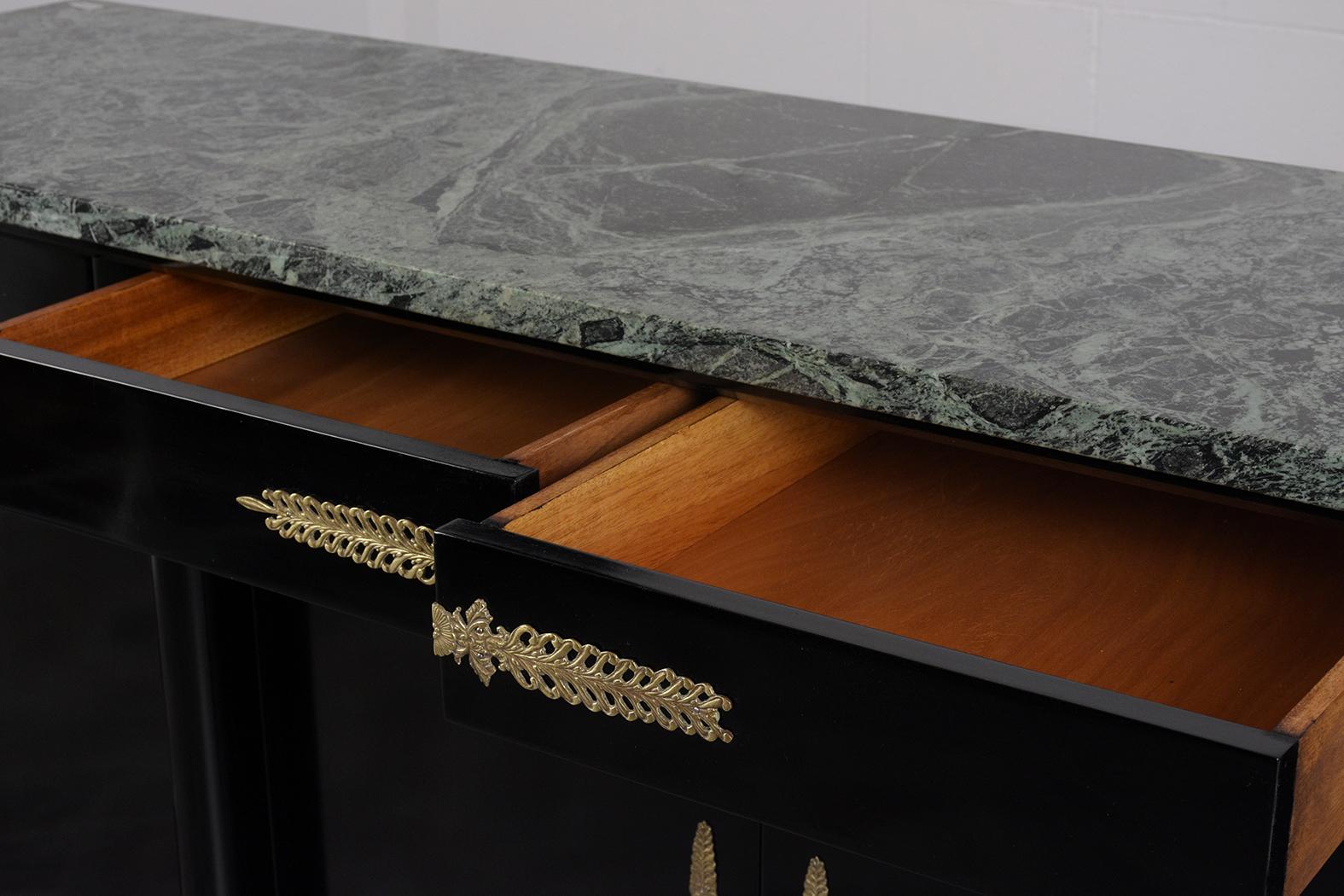French 1950s Janses Style Black Empire Style Credenza 3