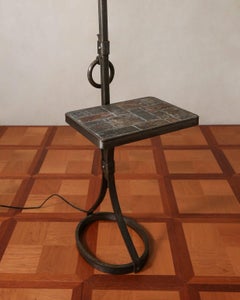 Französische brutalistische Stehlampe von Jean-Pierre Ryckaert aus den 1950er Jahren