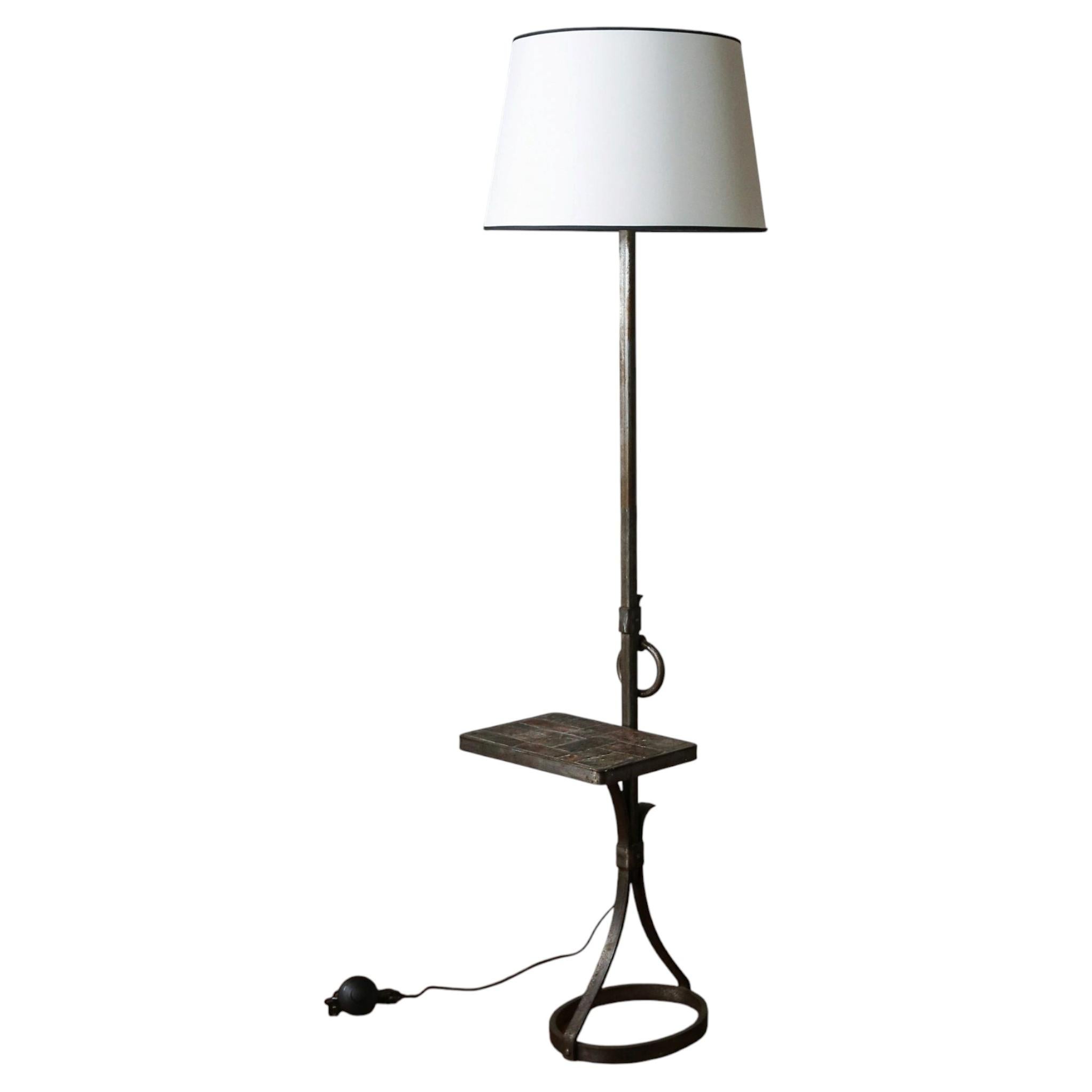 Lampada da terra brutalista di Jean-Pierre Ryckaert, Francia, anni '50