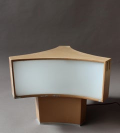 French 1950's Lacquered Metal and Lucite Triangular Shape table Lamp by Perzel