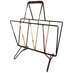 French 1950s Large Magazine Rack in the manner of Mathieu Mategot