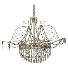 French, 1950s Little Ship Chandelier