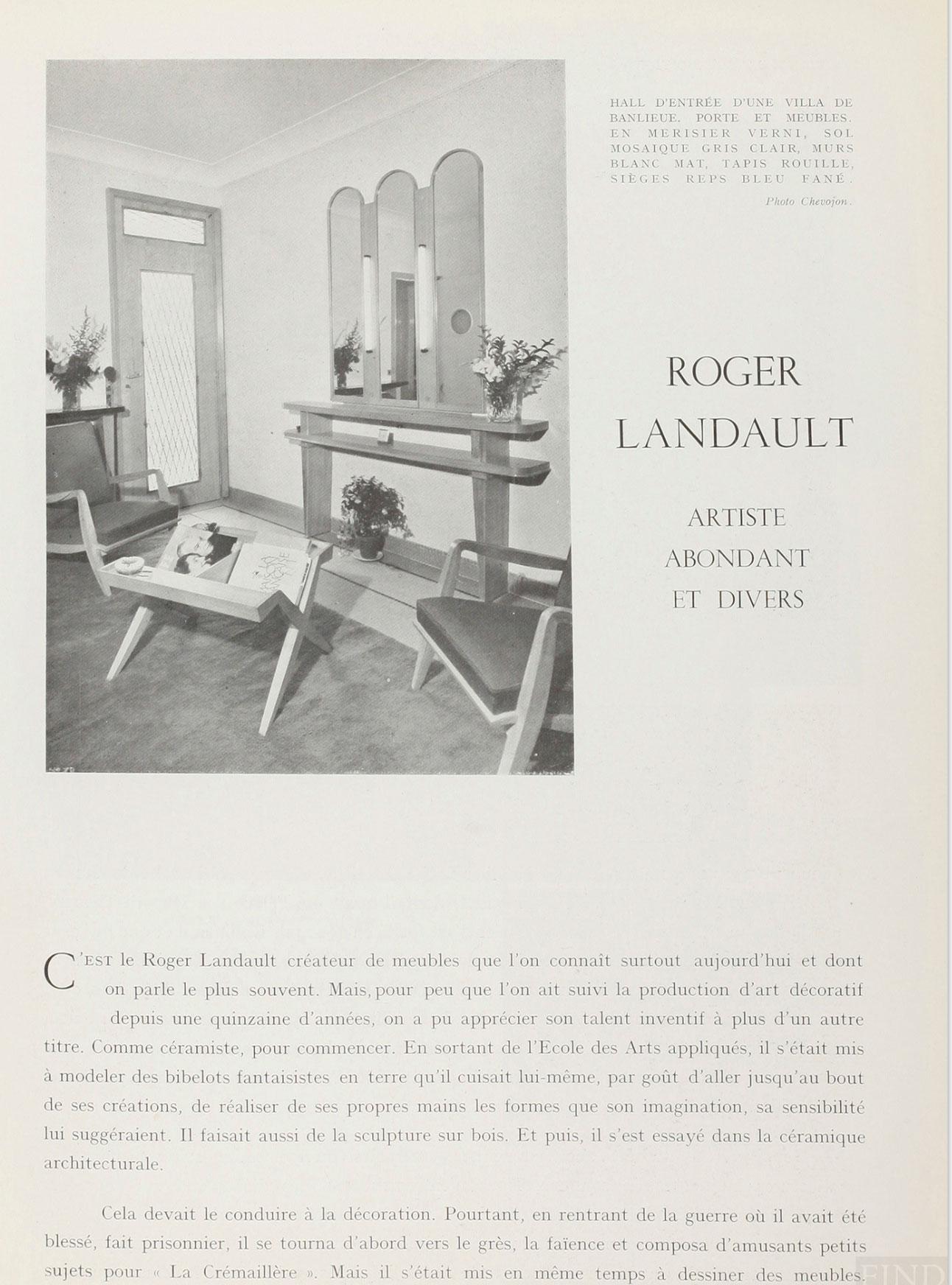 Französischer Zeitschriftenständer oder Couchtisch aus Kirschbaumholz von Roger Landault, 1950er Jahre im Angebot 2