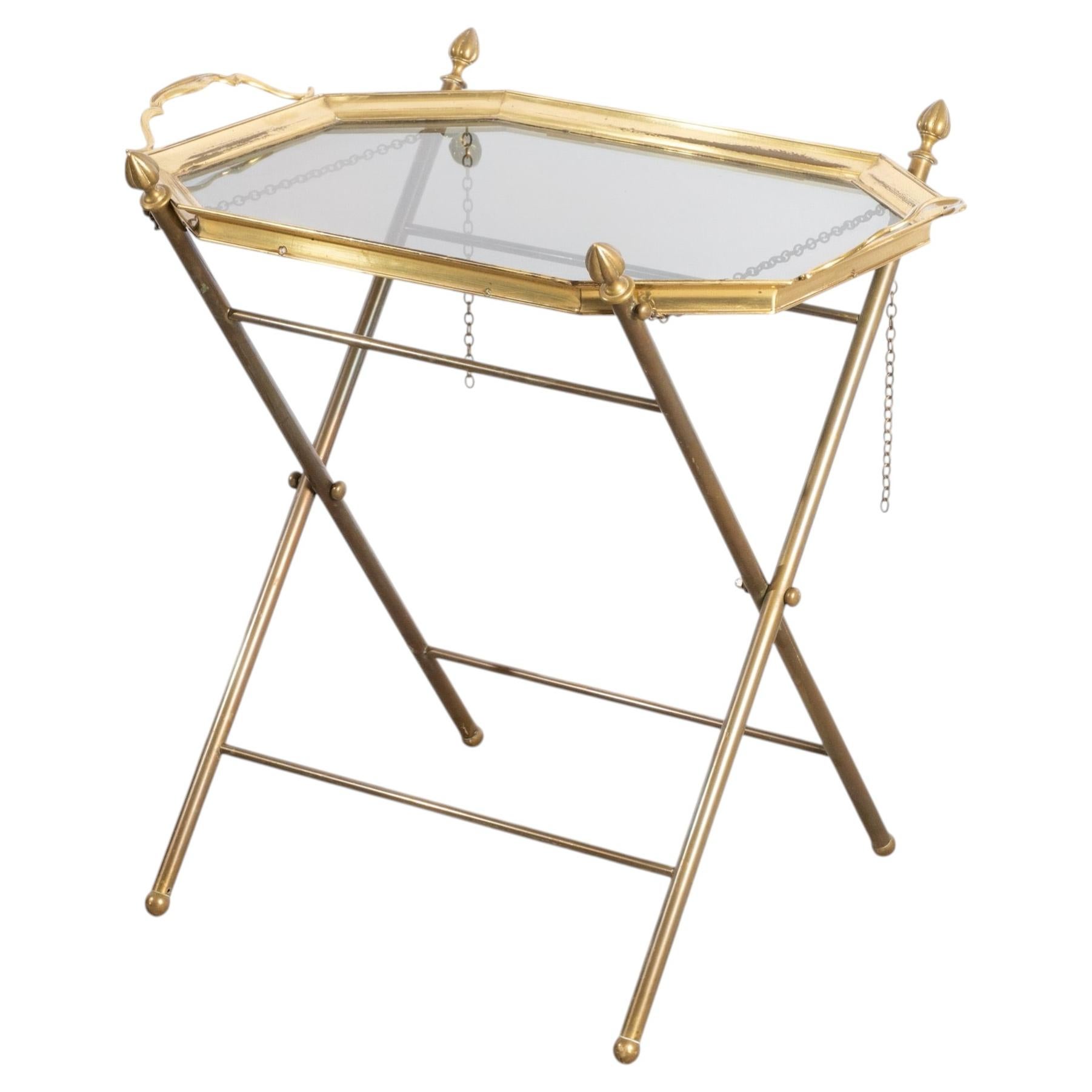 French 1950’s Maison Baguès Brass Tray Table