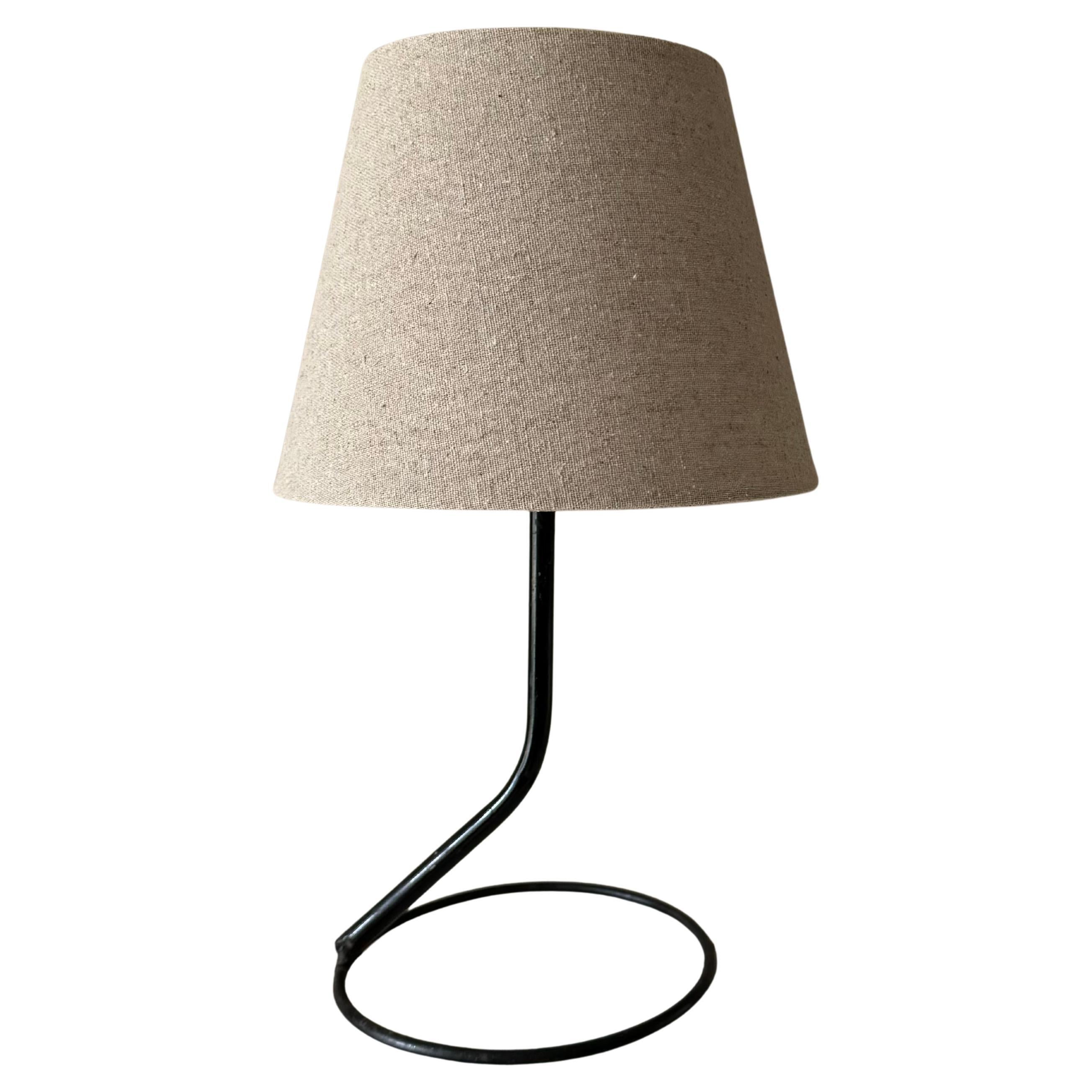 1950s Black Metal French Table Lamp in the Style of Mathieu Matégot