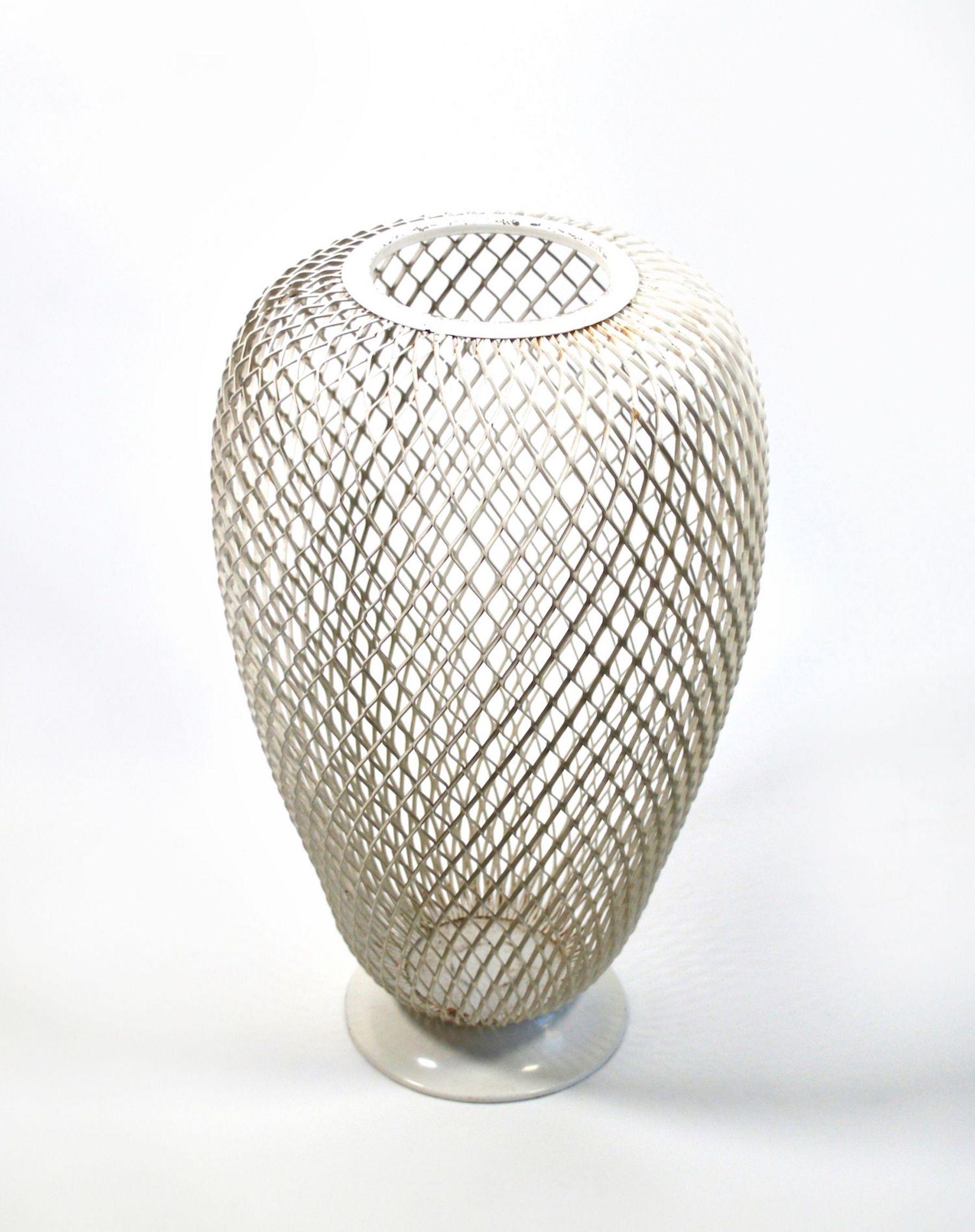 Mid-Century Modern French 1950s Metalwork Vase in the Manner of Mathieu Matégot