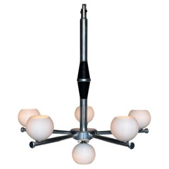 French 1950's Mid Century Modern Aluminum Chandelier
