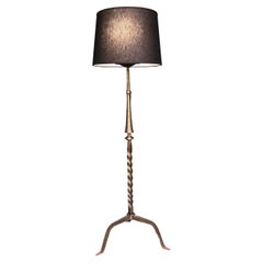 French 1950s Modernist Iron Floor Lamp