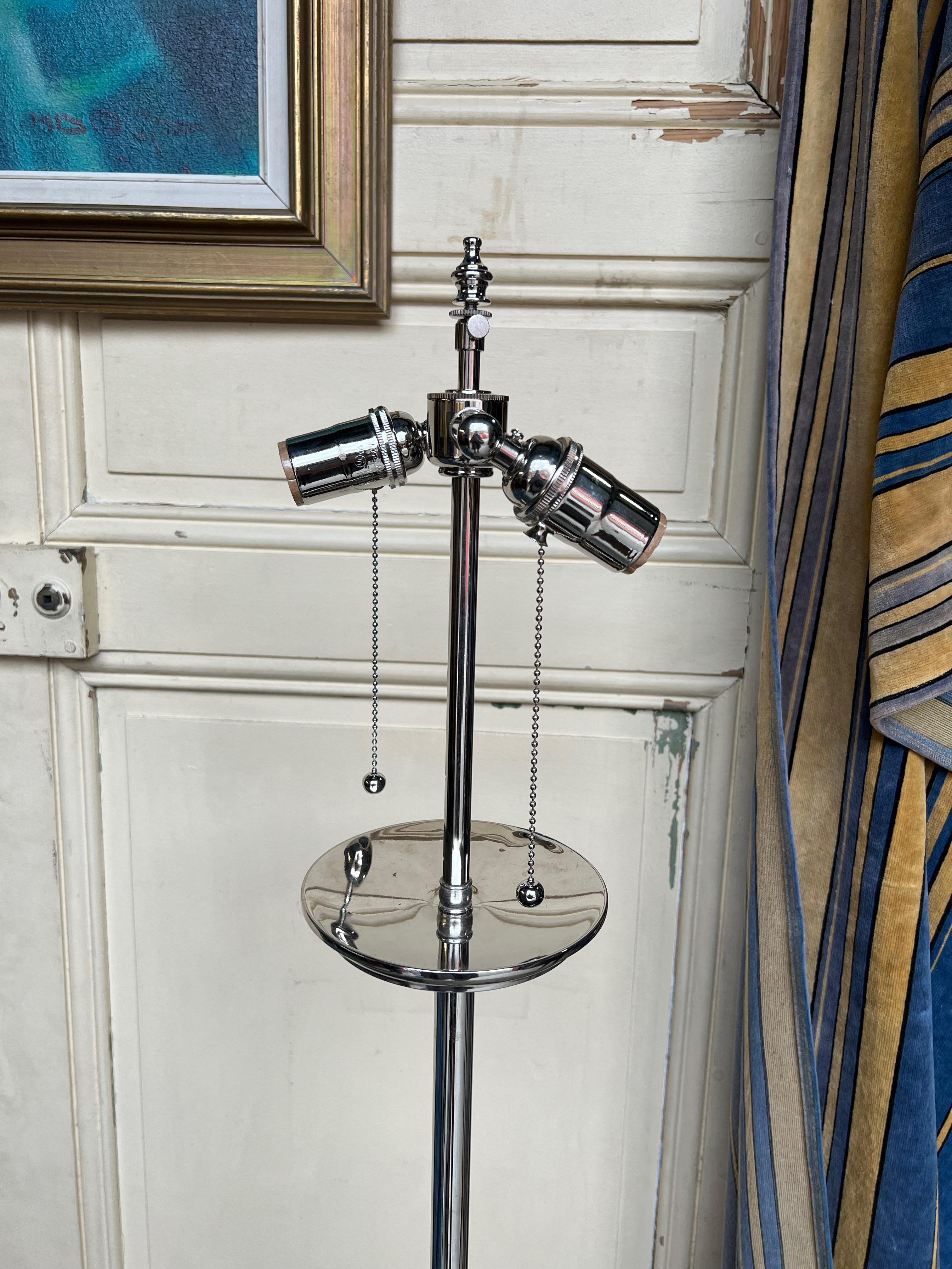 French 1950’s Nickel Plated Floor Lamp on a Tripod Case For Sale 6