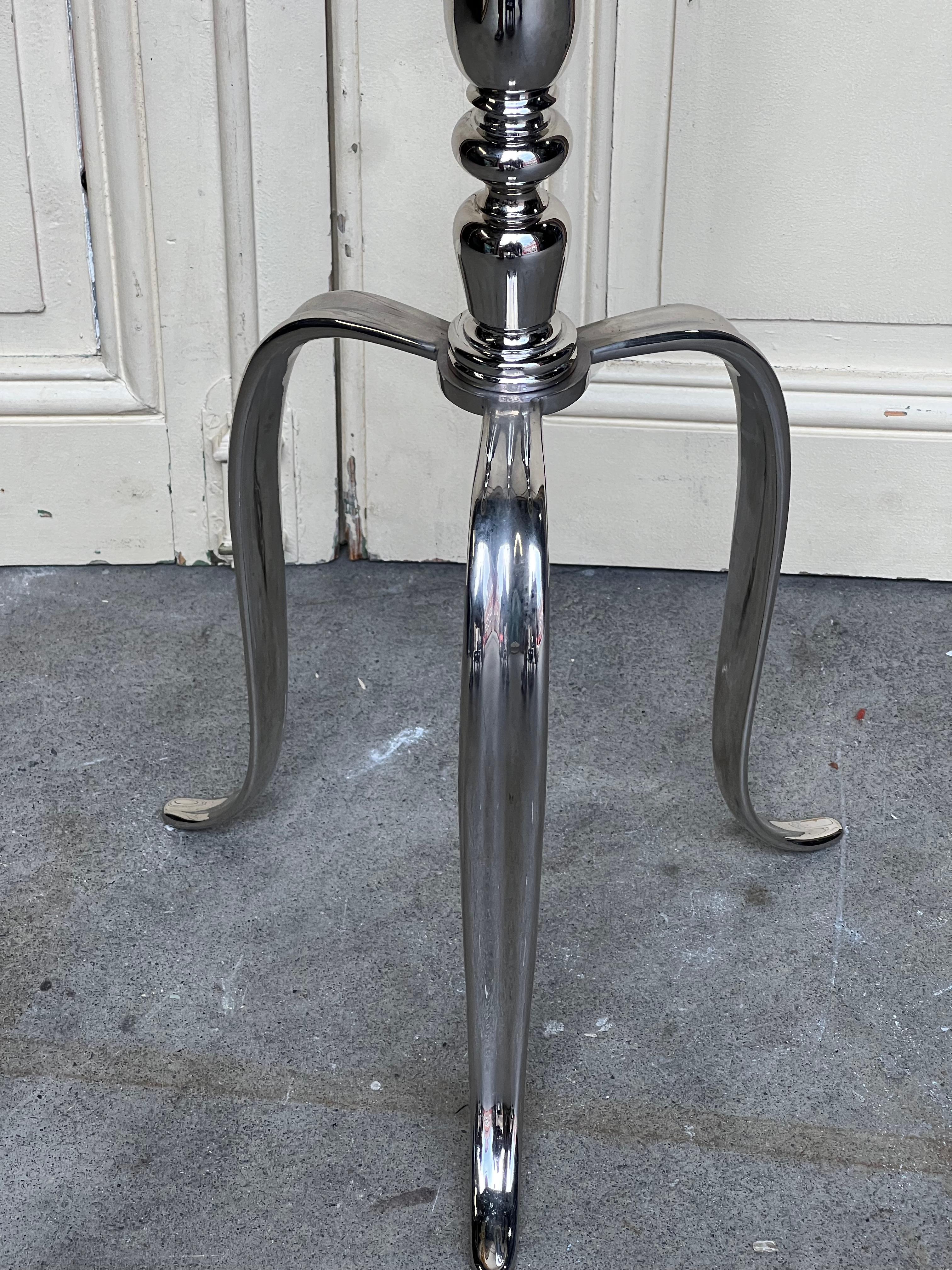 French 1950’s Nickel Plated Floor Lamp on a Tripod Case For Sale 1