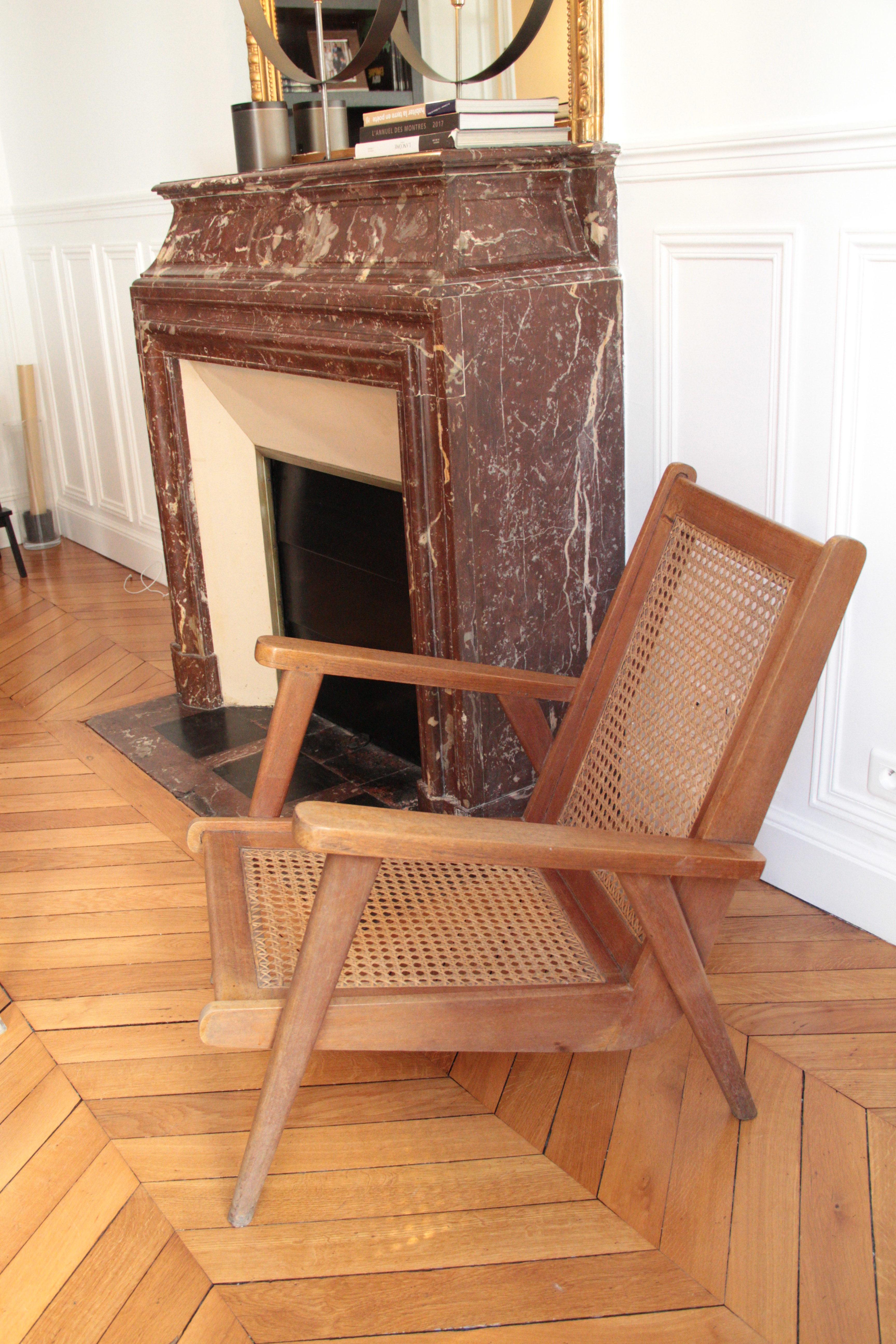French 1950s Oak Lounge Chair For Sale 6