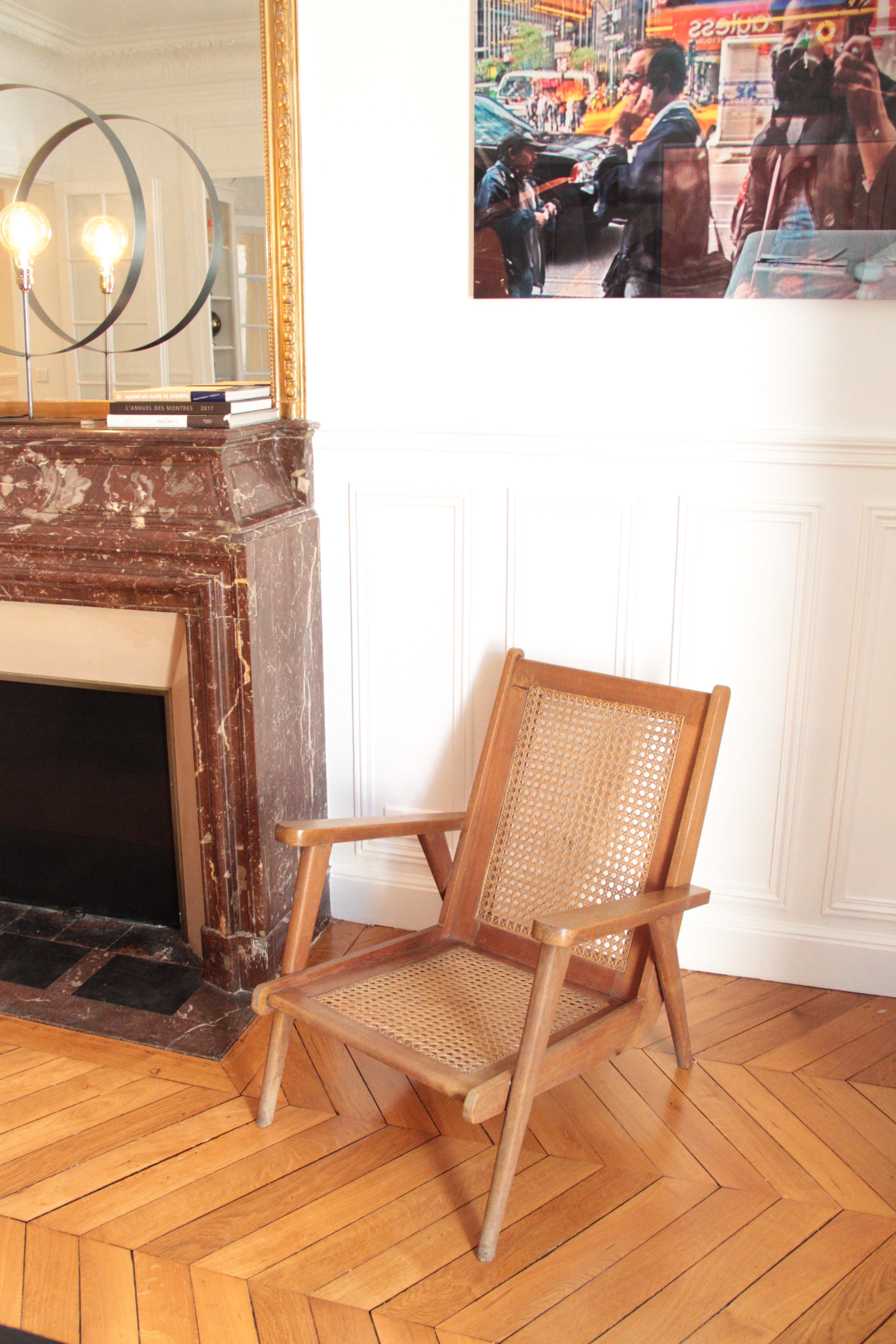 French 1950s Oak Lounge Chair In Good Condition For Sale In Paris, France