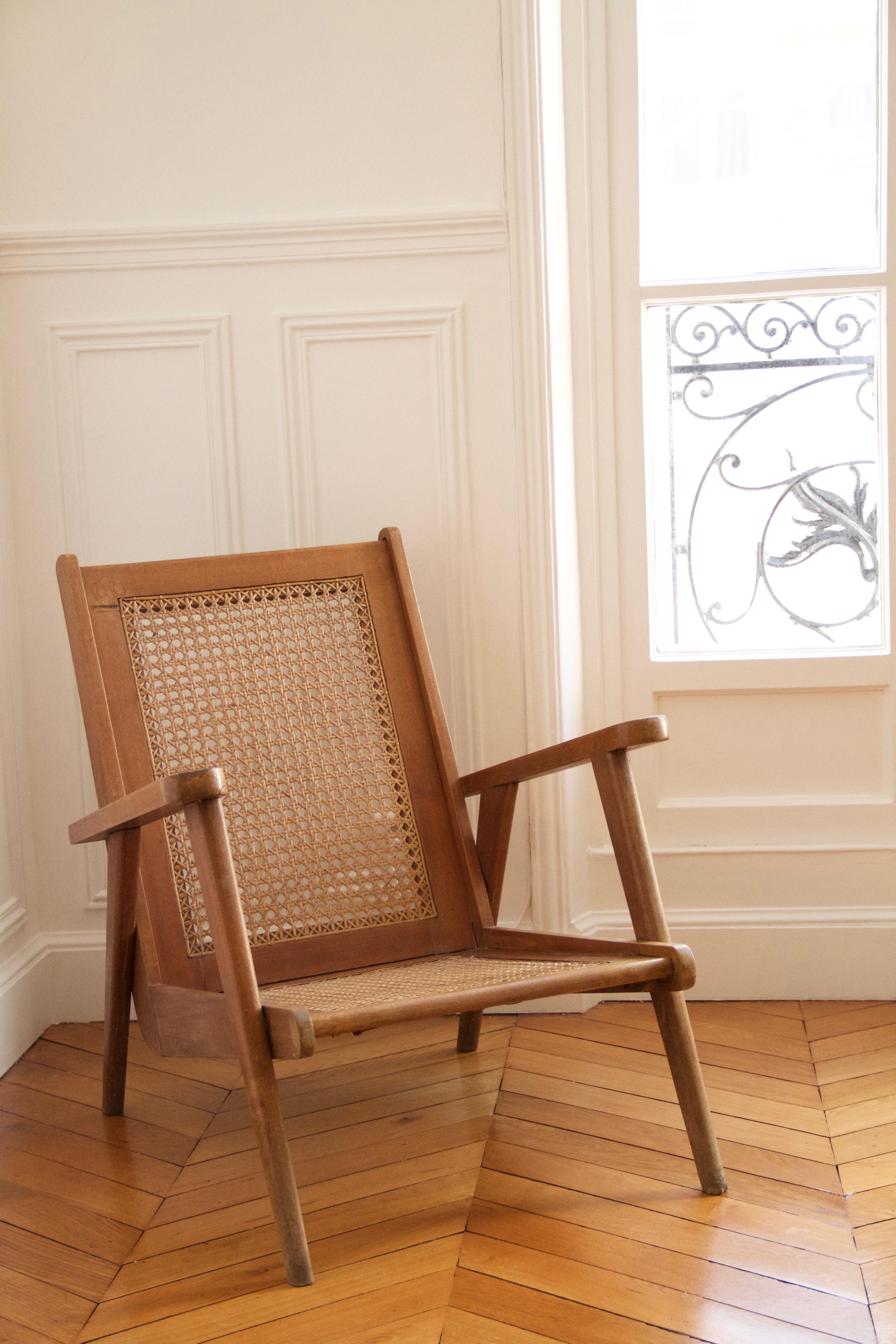 French 1950s Oak Lounge Chair For Sale 1