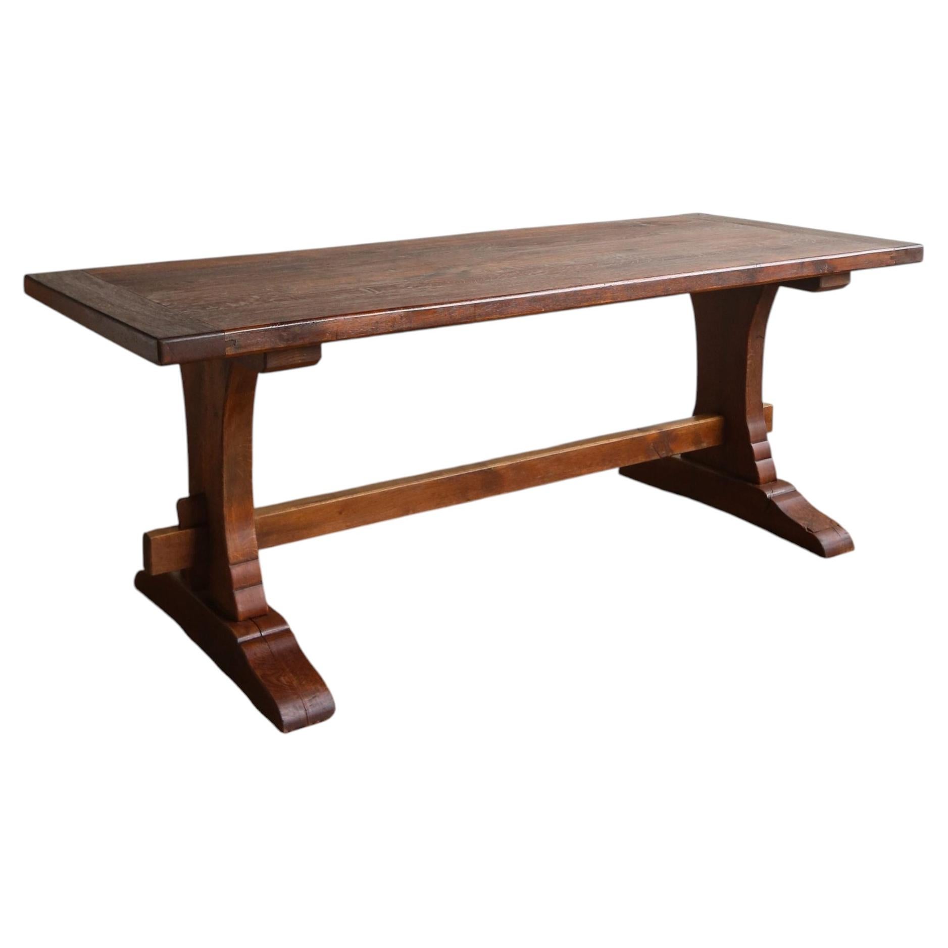 French 1950s Oak Refectory Dining Table