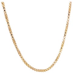 French 1950s Orvet Mesh 18 Karat Rose Gold Chain