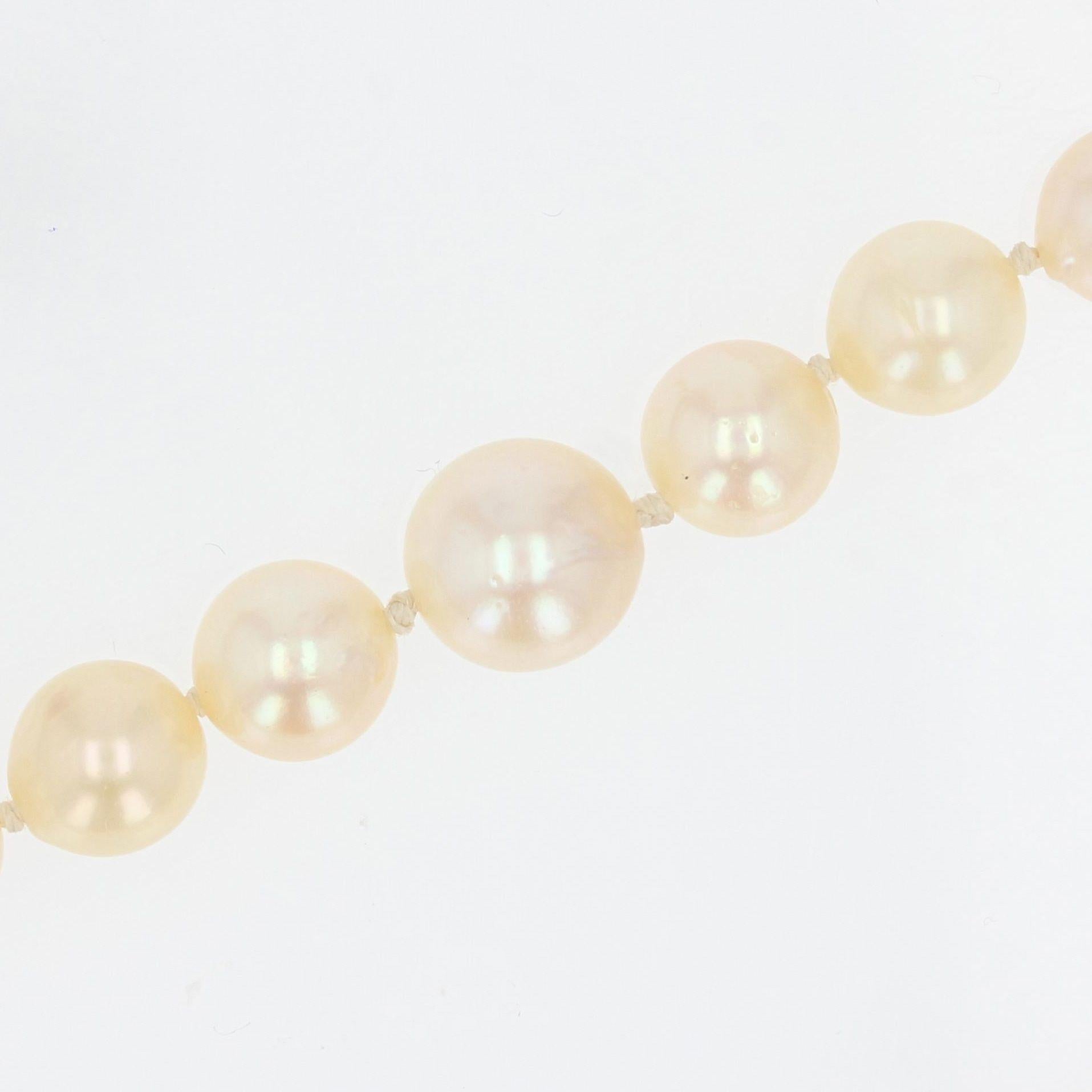 Collier français des années 1950 en perles de culture crème et perles tombantes en vente 1