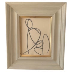 French 1950’s pen ink drawing of a nude