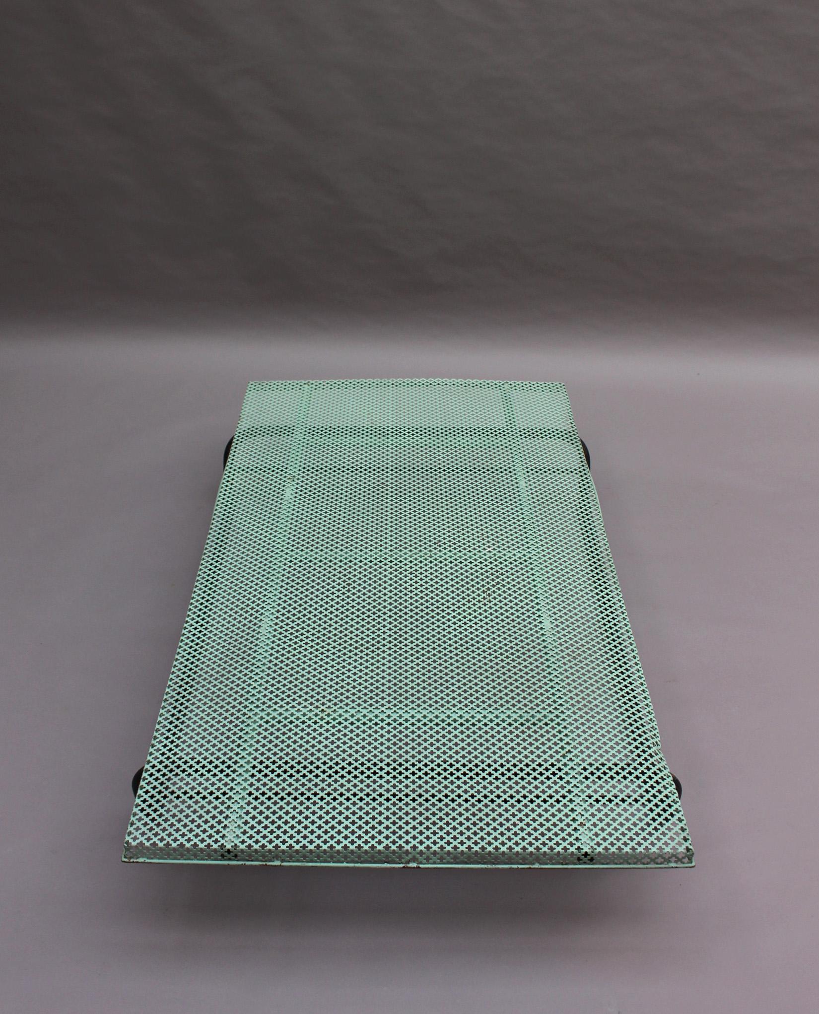 Mid-20th Century French 1950s Perforated Metal Coffee Table in the Style of Mathieu Matégot