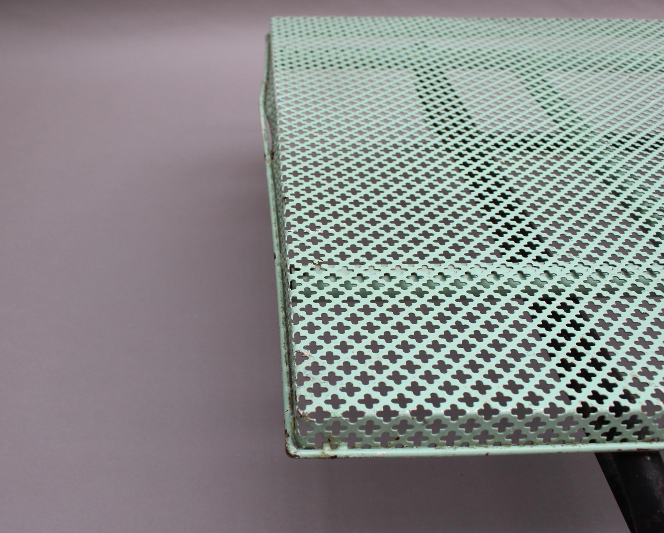 French 1950s Perforated Metal Coffee Table in the Style of Mathieu Matégot 3