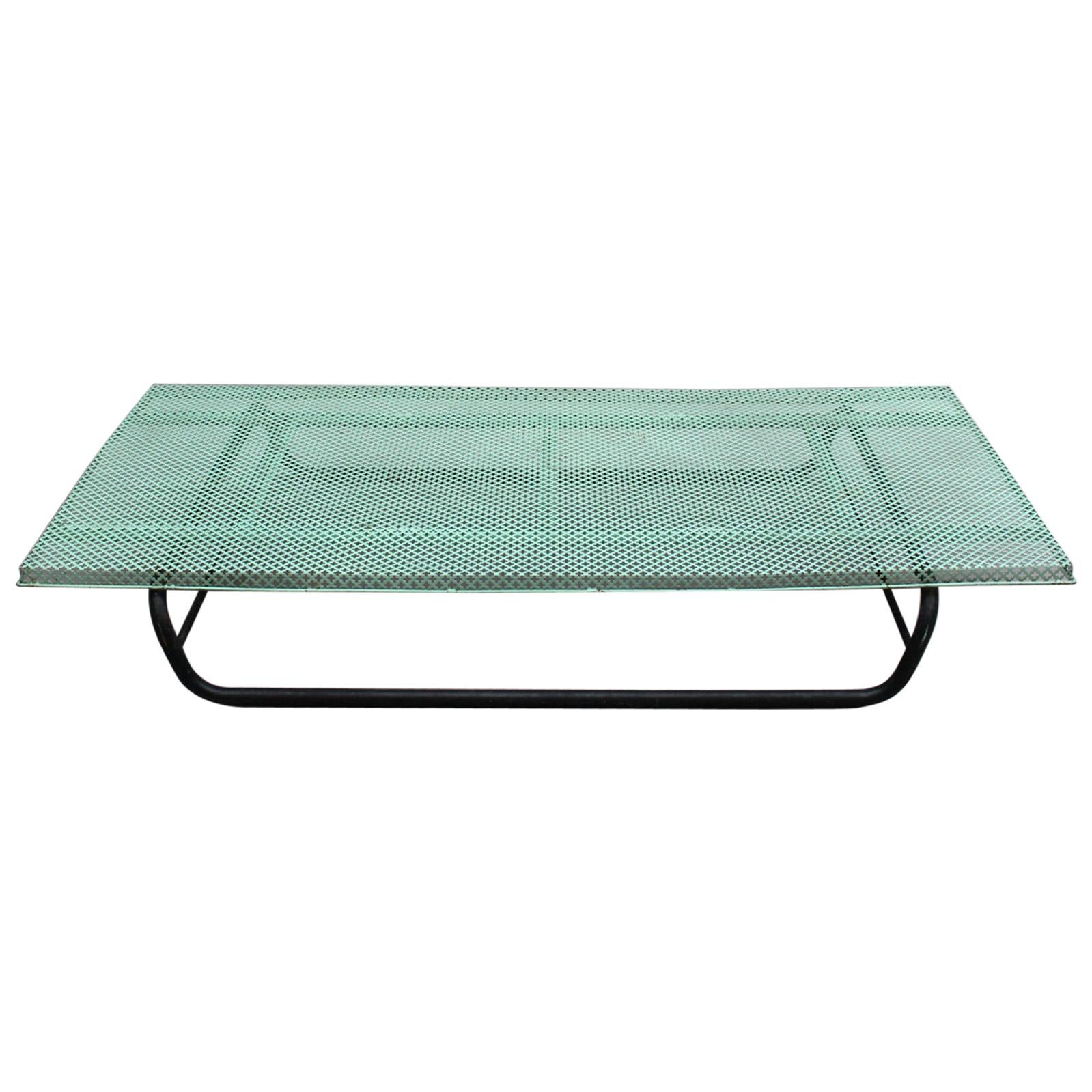 French 1950s Perforated Metal Coffee Table in the Style of Mathieu Matégot