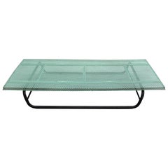 French 1950s Perforated Metal Coffee Table in the Style of Mathieu Matégot