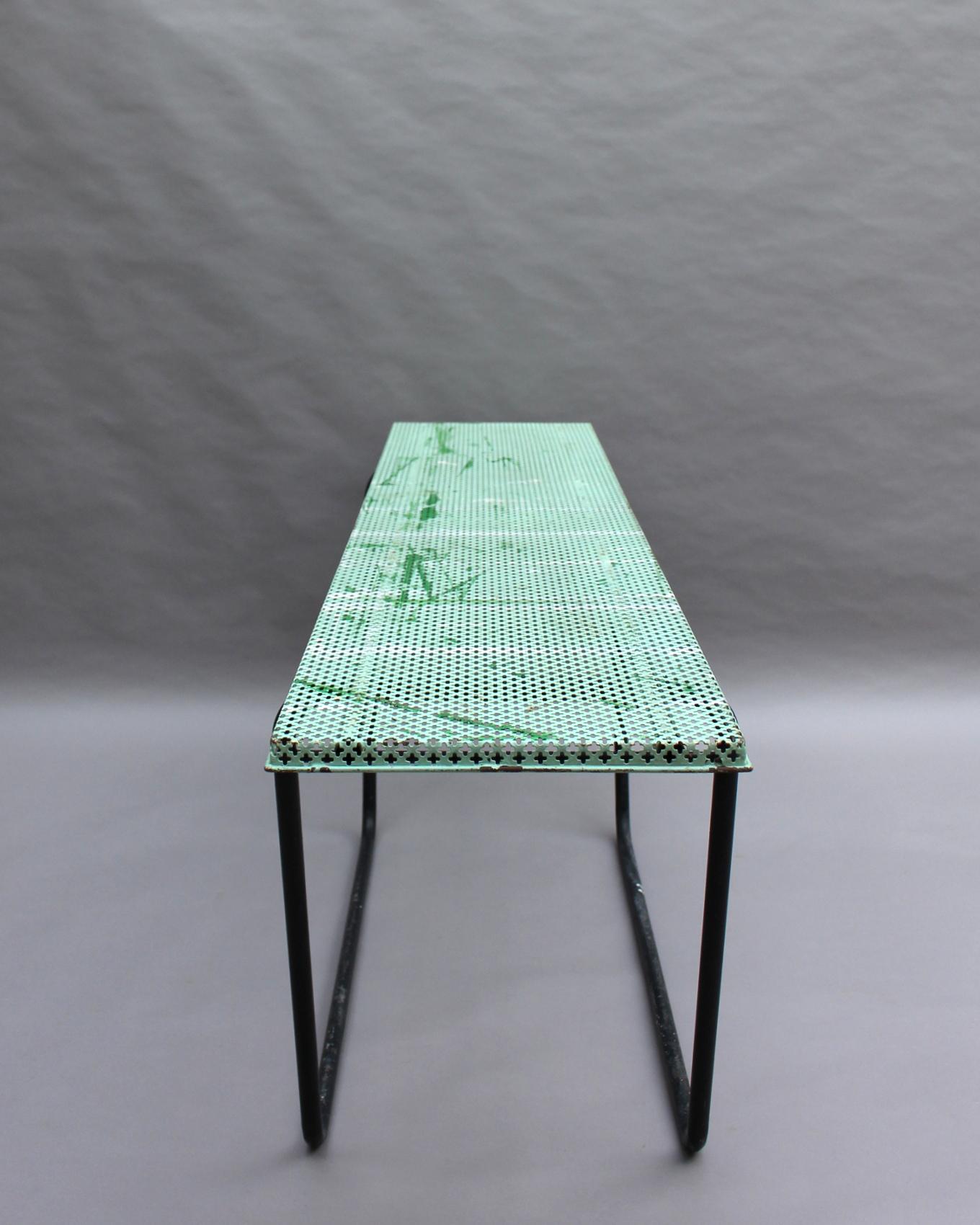 20th Century French 1950s Perforated Metal Console in the Style of Mathieu Matégot For Sale