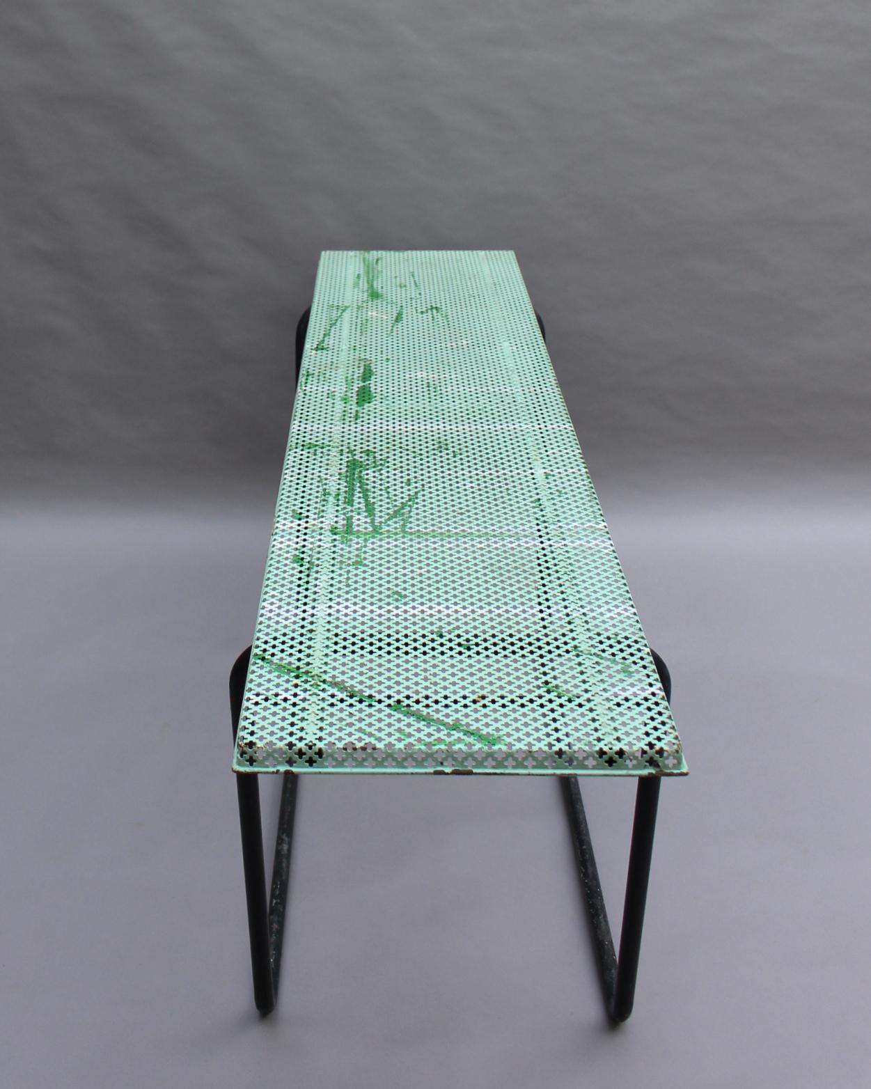 French 1950s Perforated Metal Console in the Style of Mathieu Matégot For Sale 1