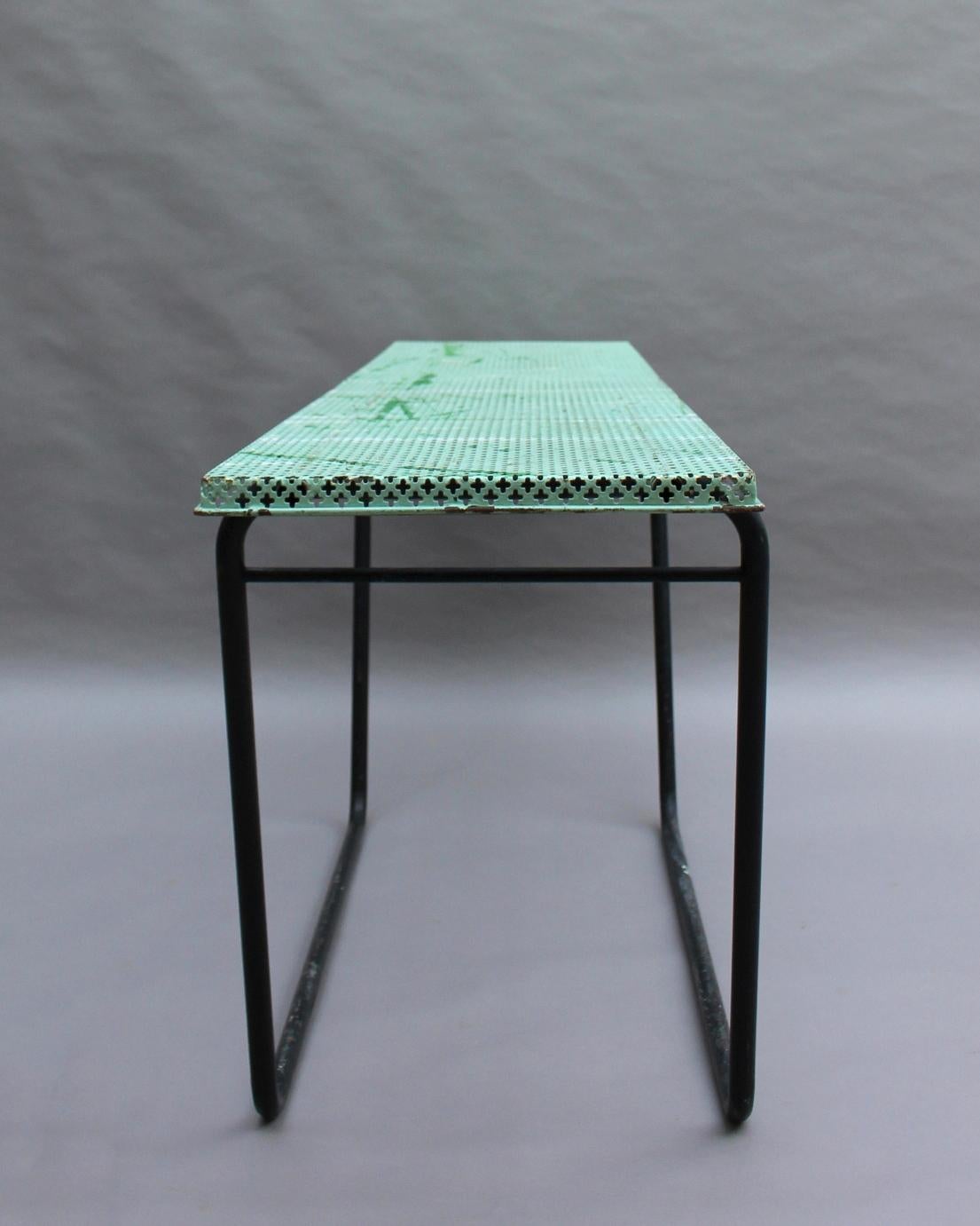 French 1950s Perforated Metal Console in the Style of Mathieu Matégot For Sale 2