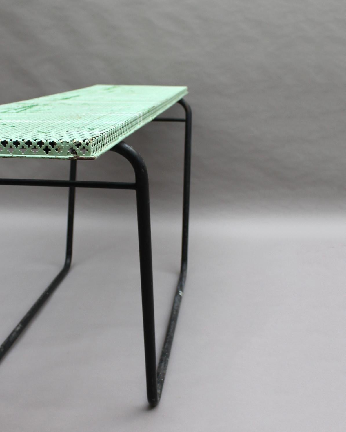 French 1950s Perforated Metal Console in the Style of Mathieu Matégot For Sale 3