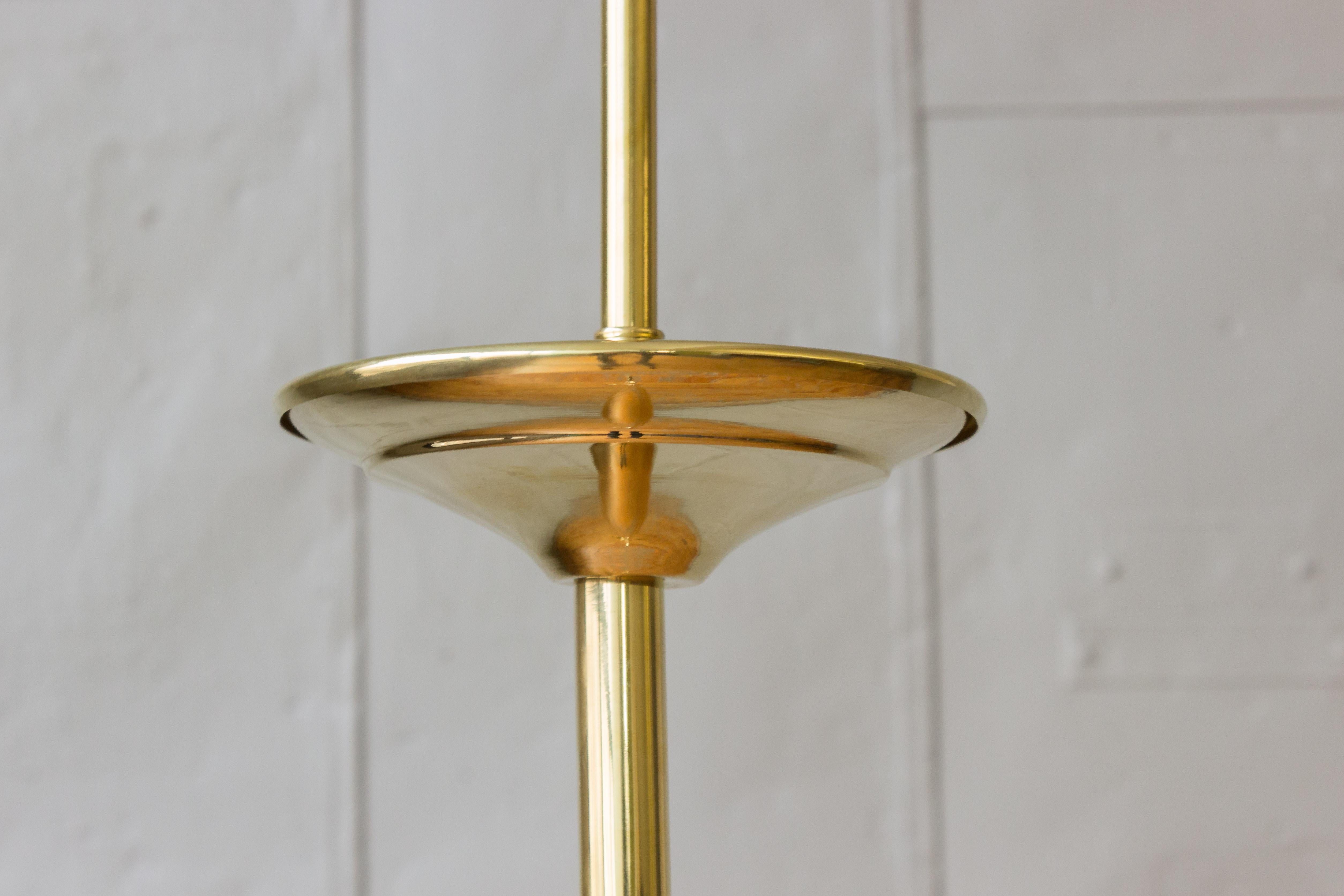 French 1950s Polished Brass Floor Lamp 3