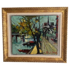 Pintura postimpresionista francesa de los años 50 de Notre Dame