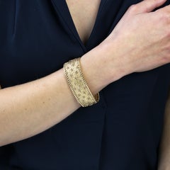 Bracelet en maille polie en or rose 18 carats rétro des années 1950