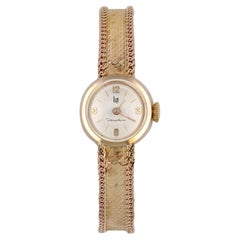Französische Retro 18 Karat Gelbgold Damen-Dauphine-Uhr mit Lippenstift, 1950er Jahre