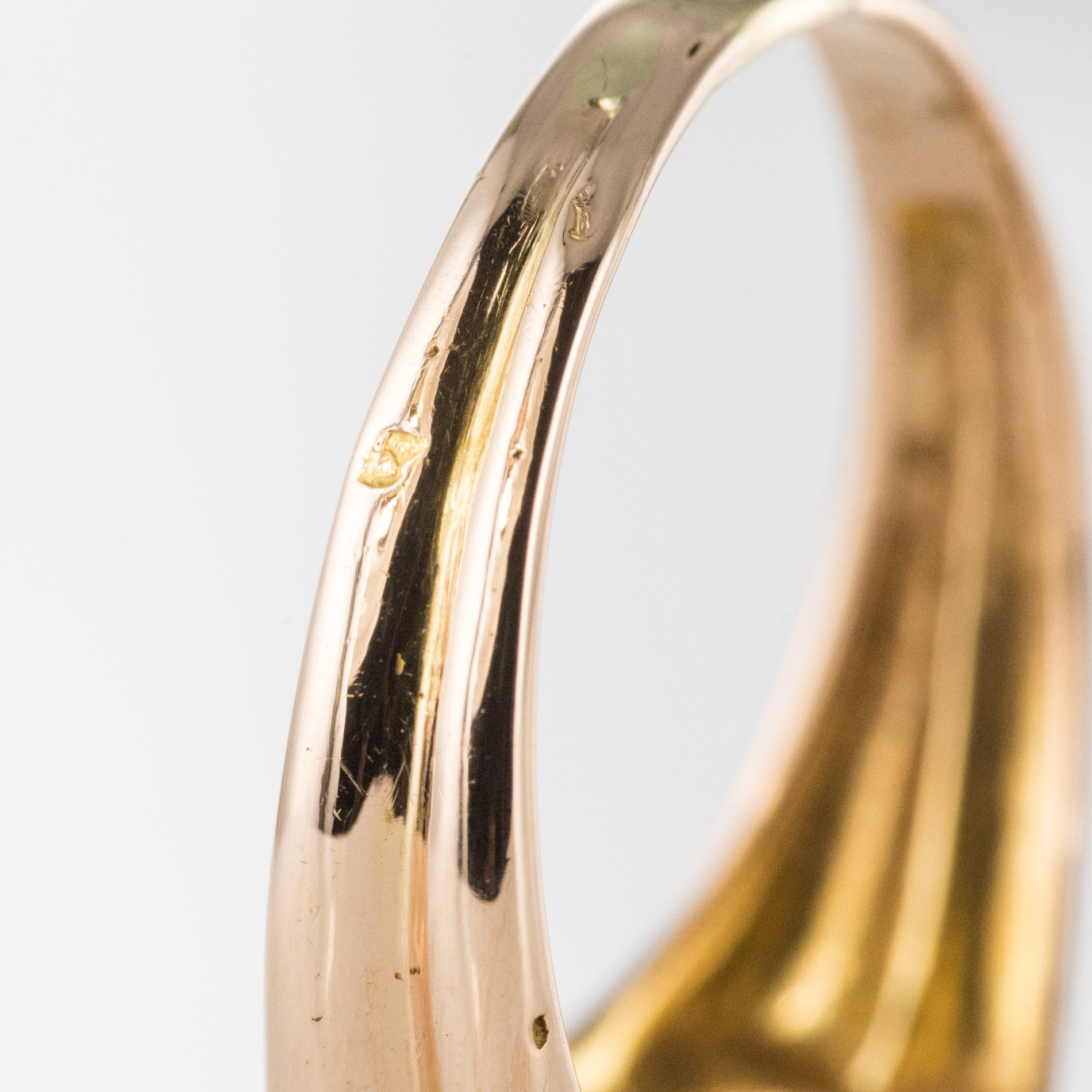 French 1950s Retro Diamond 18 Karat Yellow Gold Ring For Sale 9