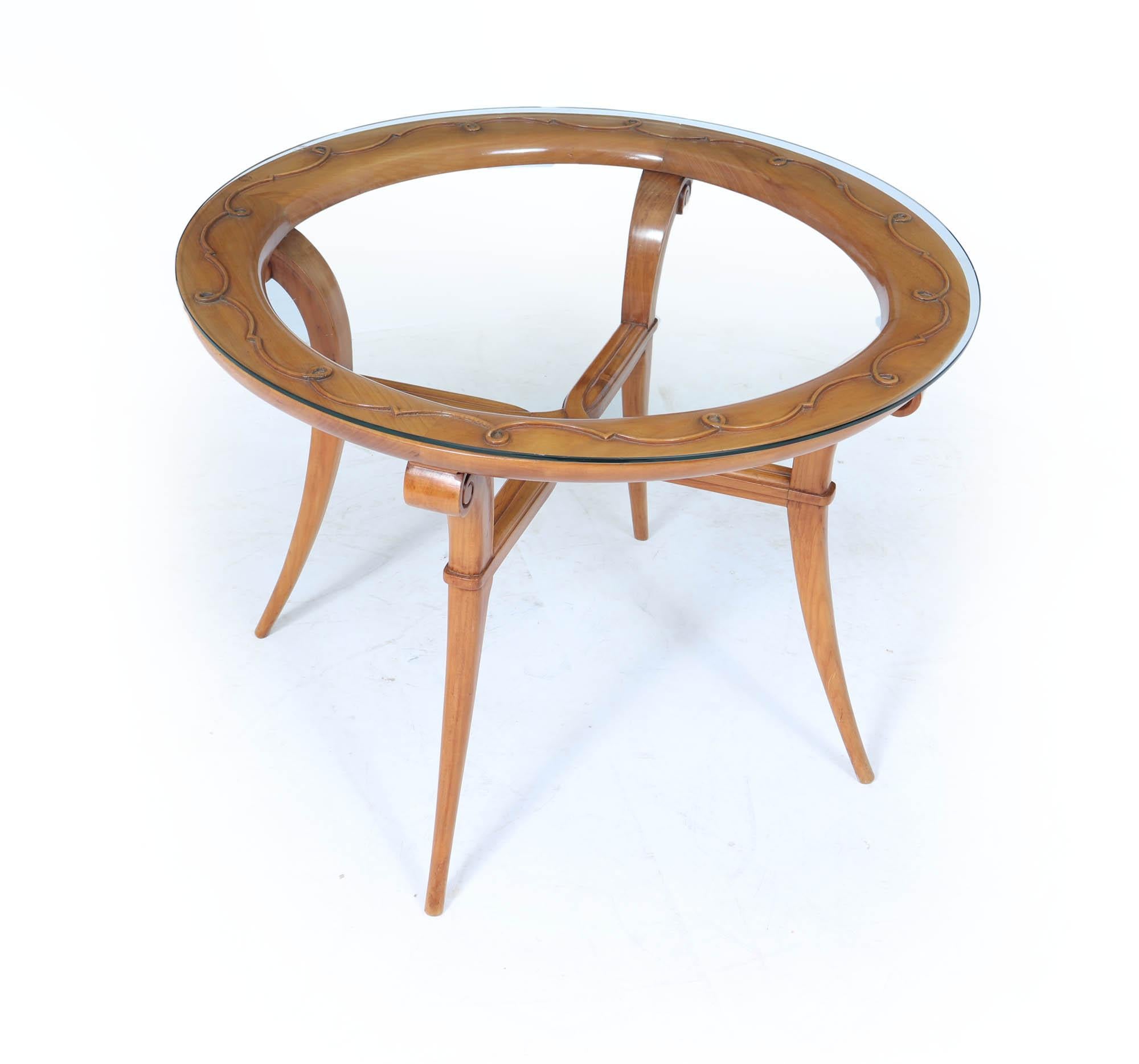French 1950s Sculptural Centre Table in the Manner of René Prou Art Decó en venta