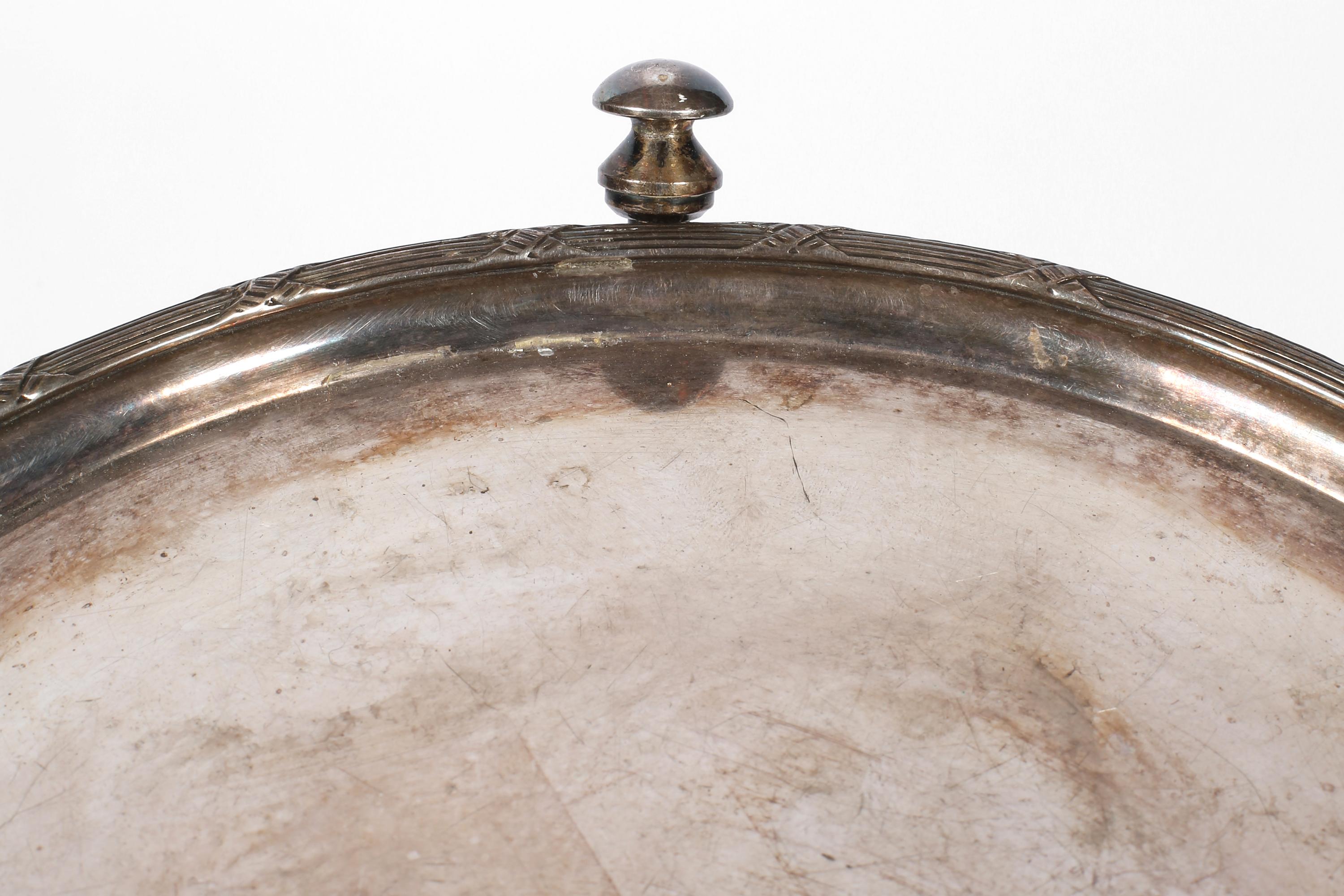 Silver Plate French 1950s Silvered Brass Tripod Side or Drinks Table