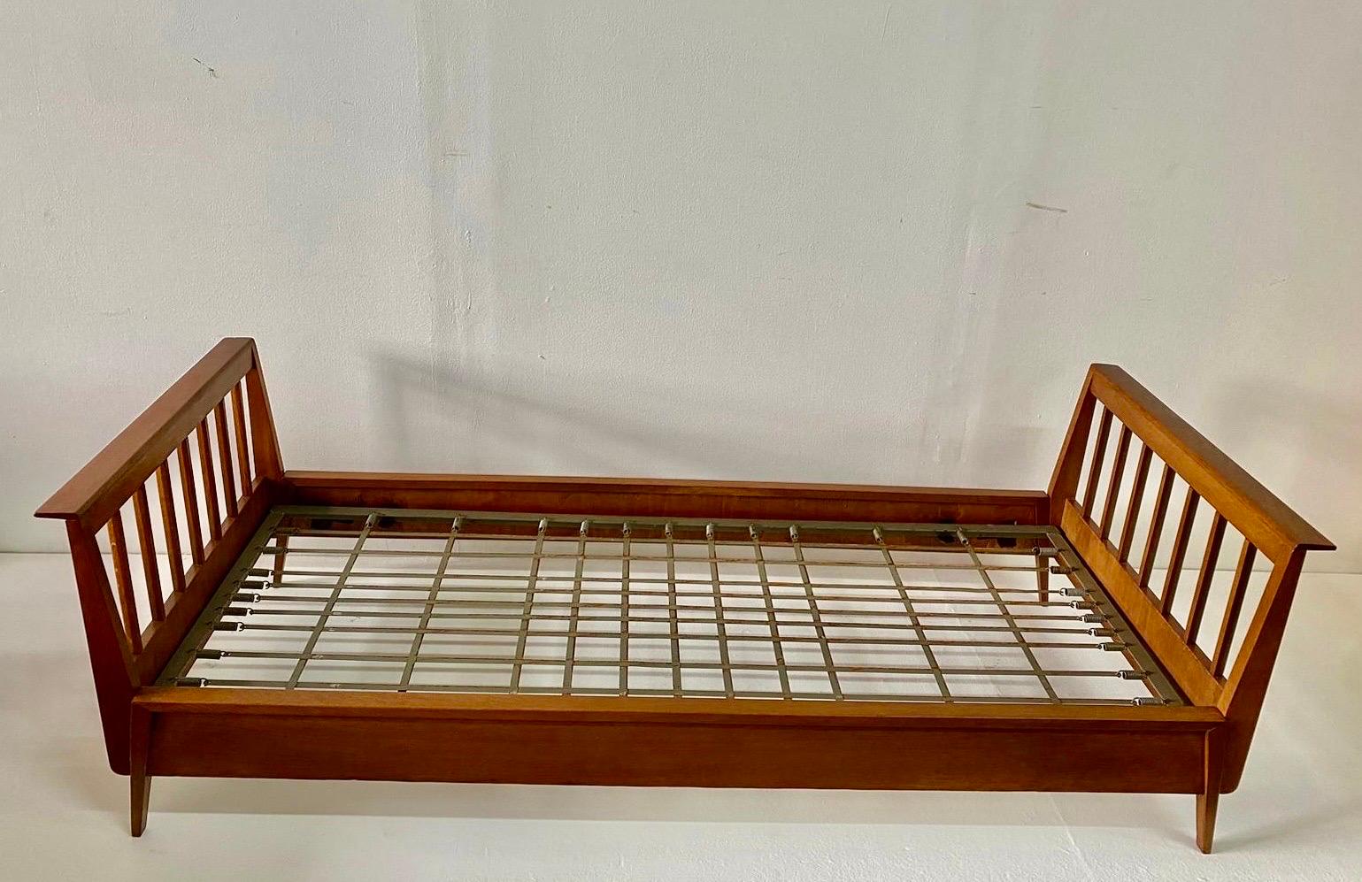 Mid-20th Century French 1950's Twin Size Daybed by René Gabriel - Two Available For Sale