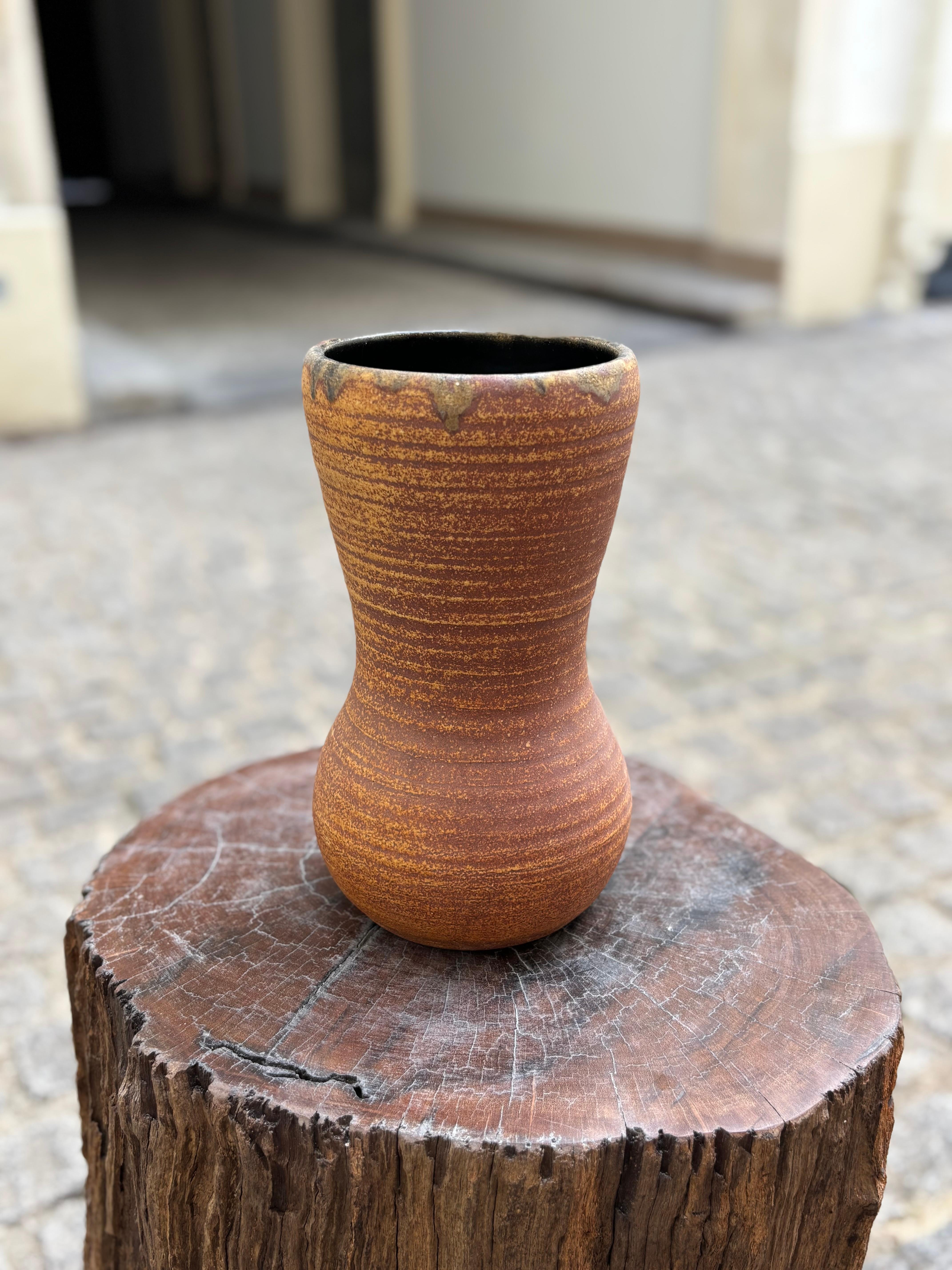 Vernissé Vase français des années 1950 par Accolay Pottery en vente