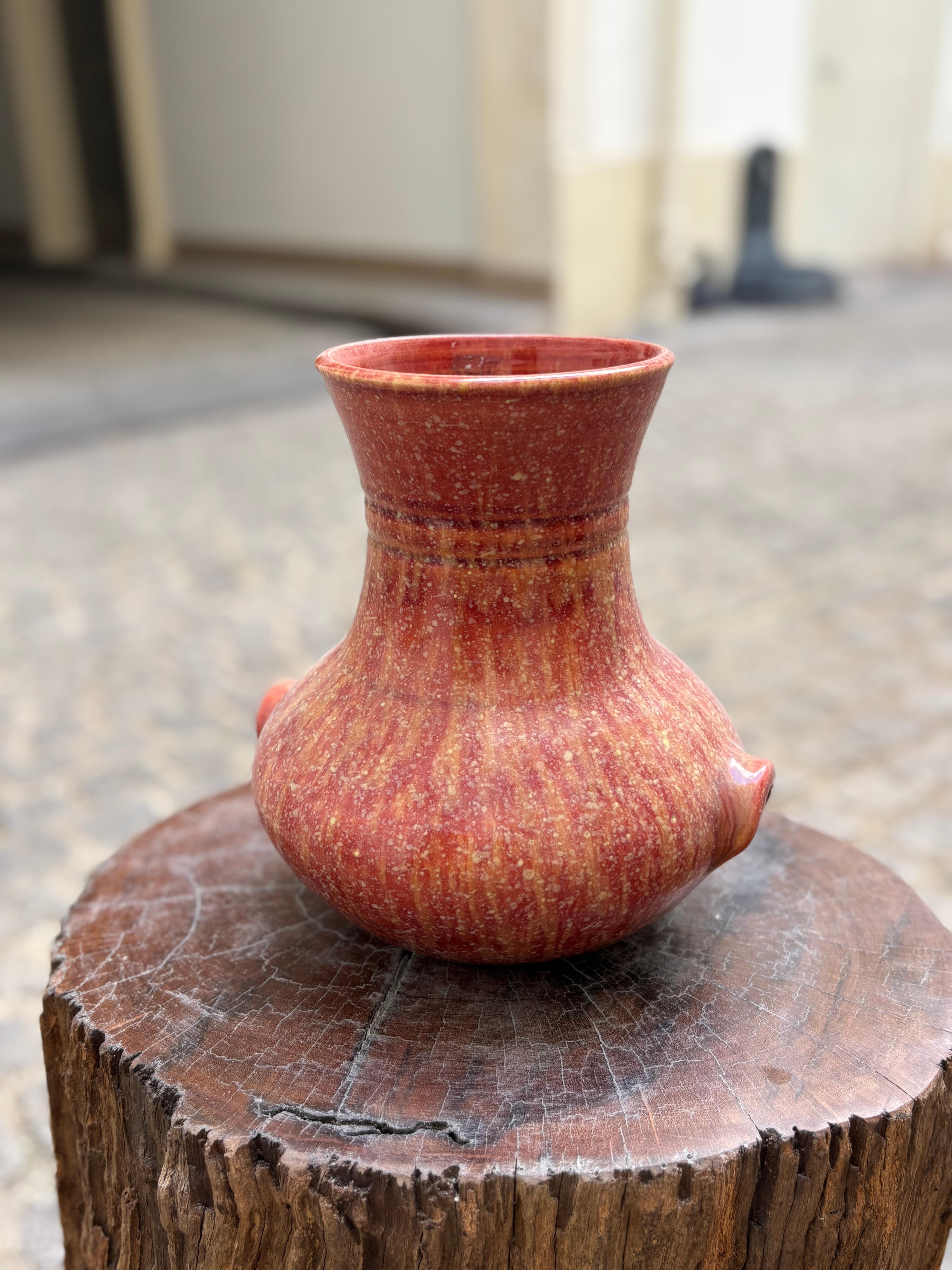 Vernissé Vase français des années 1950 par Accolay Pottery en vente