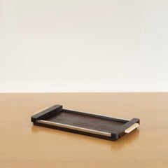 French 1950's Wood and Chrome Tray