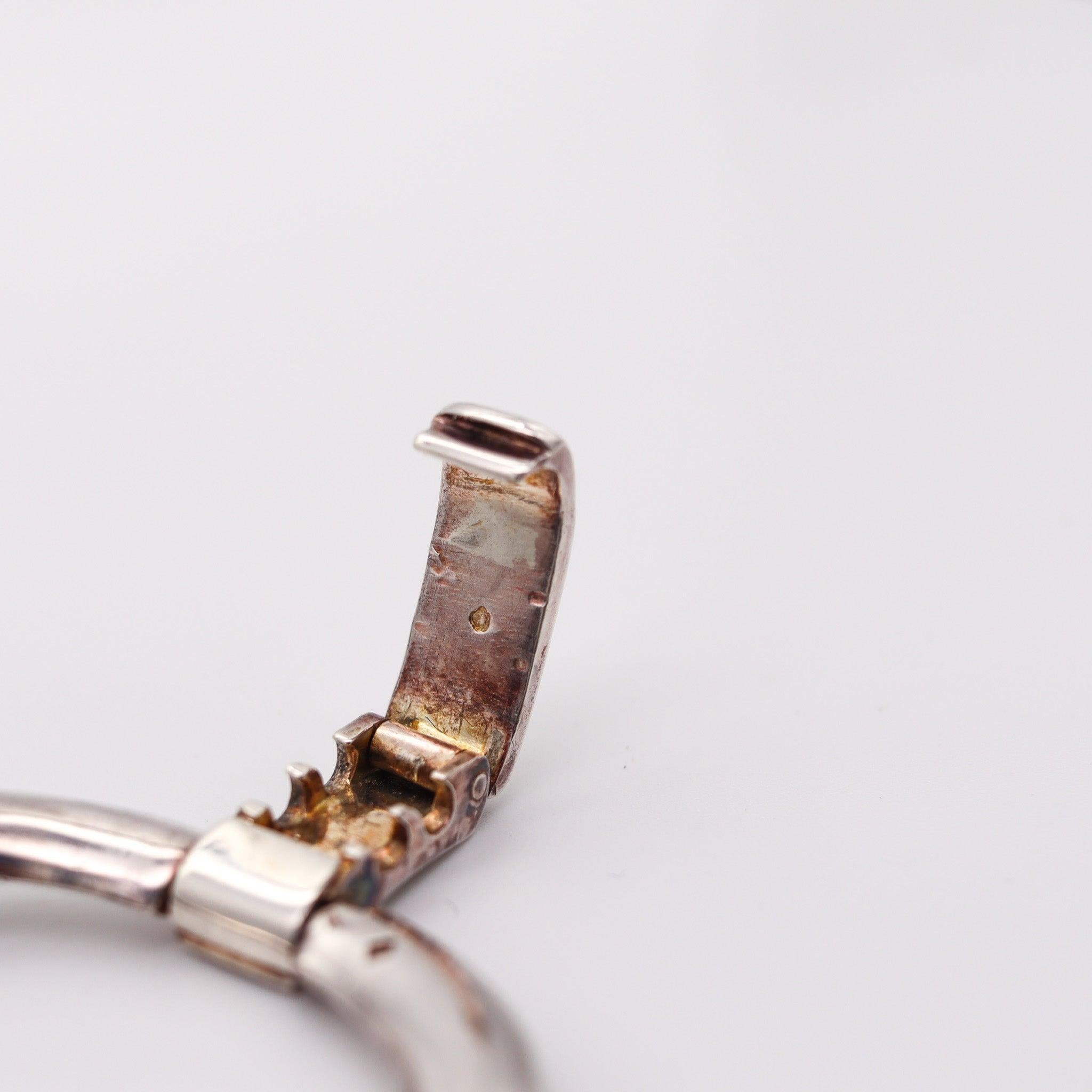 FRENCH 1960 Paris Modernist Oval Links Bracelet In Solid .800 Sterling Silver 1