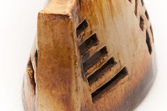 French 1960 Table Lamp in Ceramic, Representing a Fish, Brown Colored, Vallauris