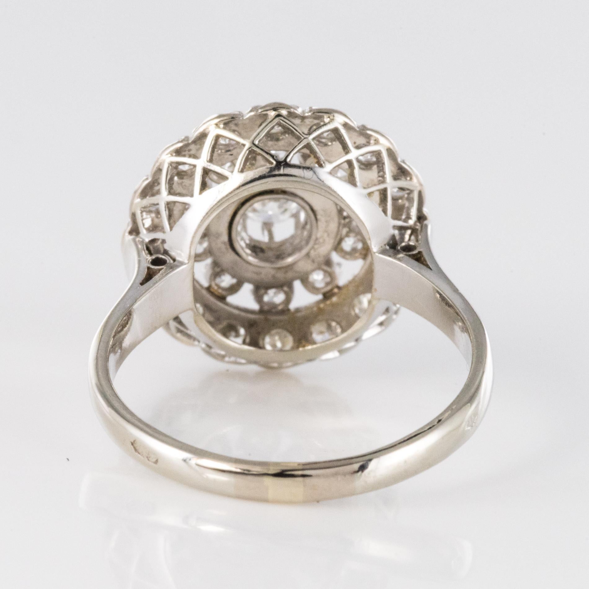 Franzsischer runder Ring aus 18 Karat Weigold mit 0,85 Karat Diamanten, 1960er Jahre 7