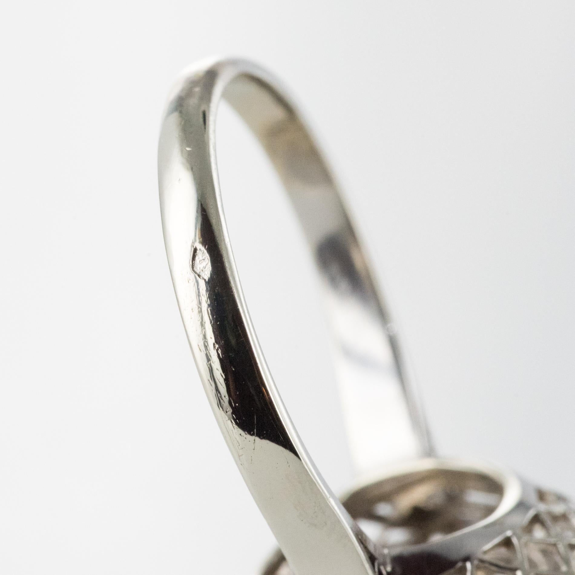 Franzsischer runder Ring aus 18 Karat Weigold mit 0,85 Karat Diamanten, 1960er Jahre 10
