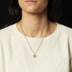 French 1960s 18 Karat Rose Gold Airplane Charm Pendant