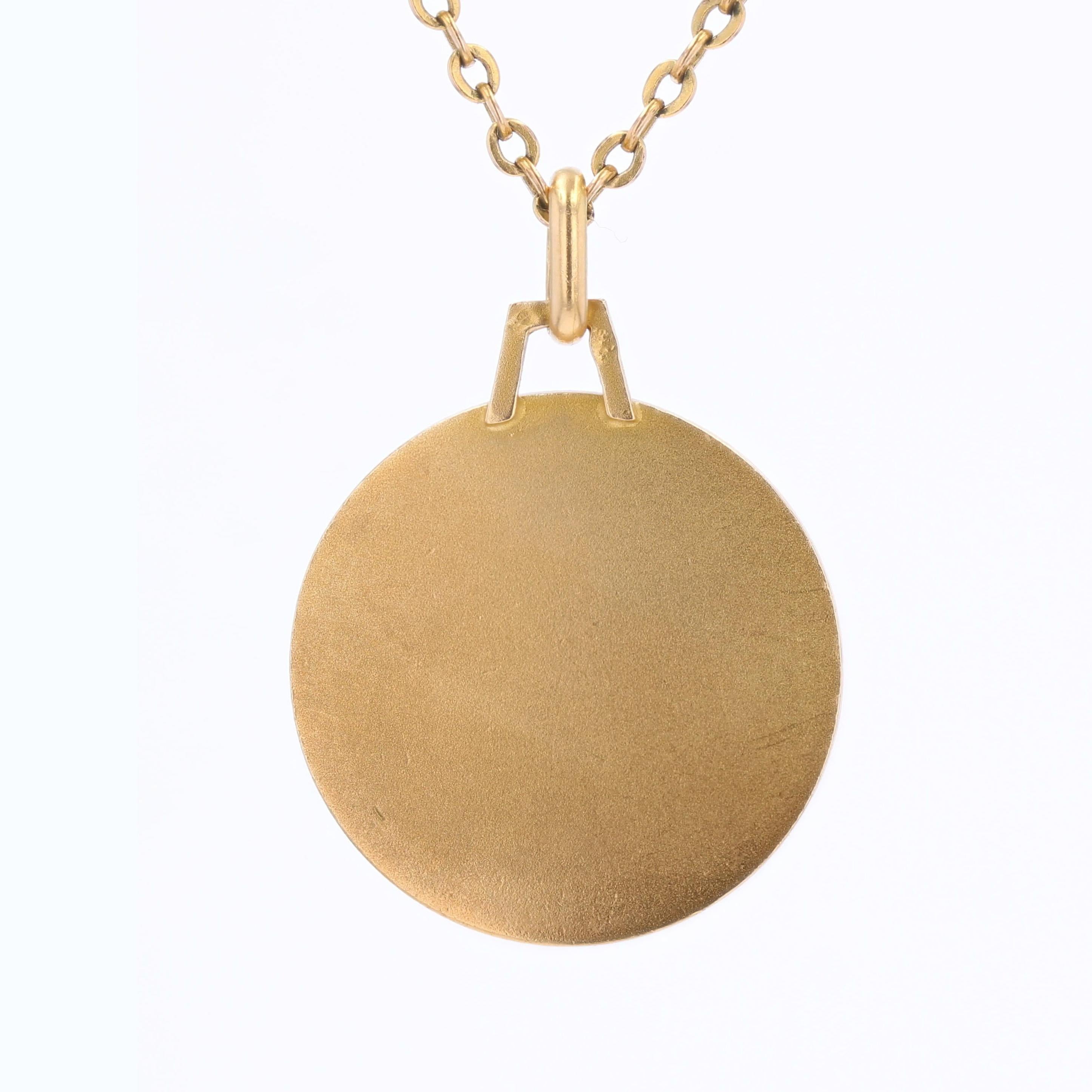 Ciondolo francese del 1960 in oro rosa 18 carati con medaglia dell'Ariete in vendita 2