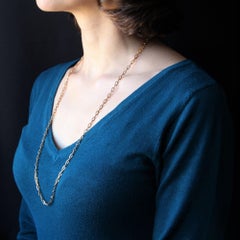 French 1960s 18 Karat Rose Gold Convict Link Chain