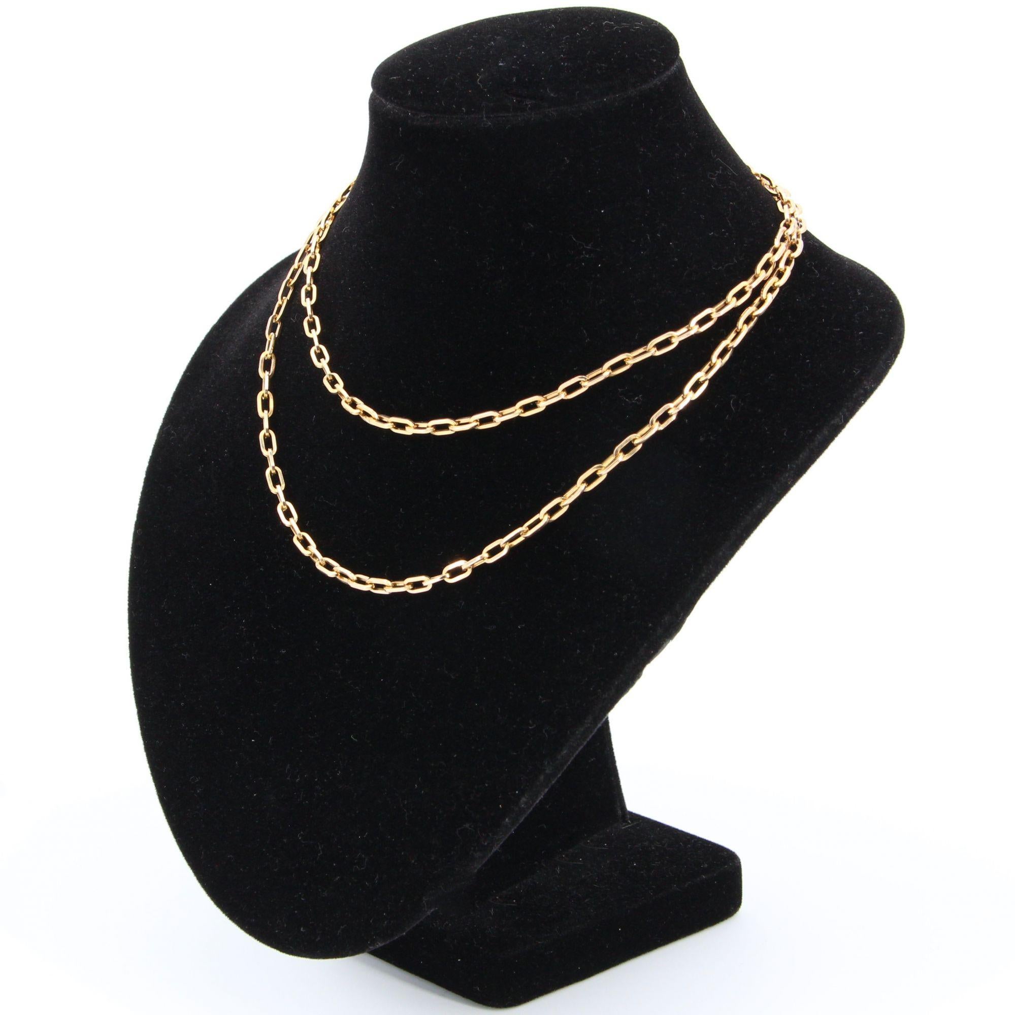 Women's or Men's French 1960s 18 Karat Rose Gold Convict Link Chain